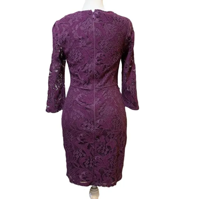 fitted lace wedding dress Tahiti Mother Of The Bride Dress A-Line Lace Top 3/4 Length Sleeves Ch main image 1