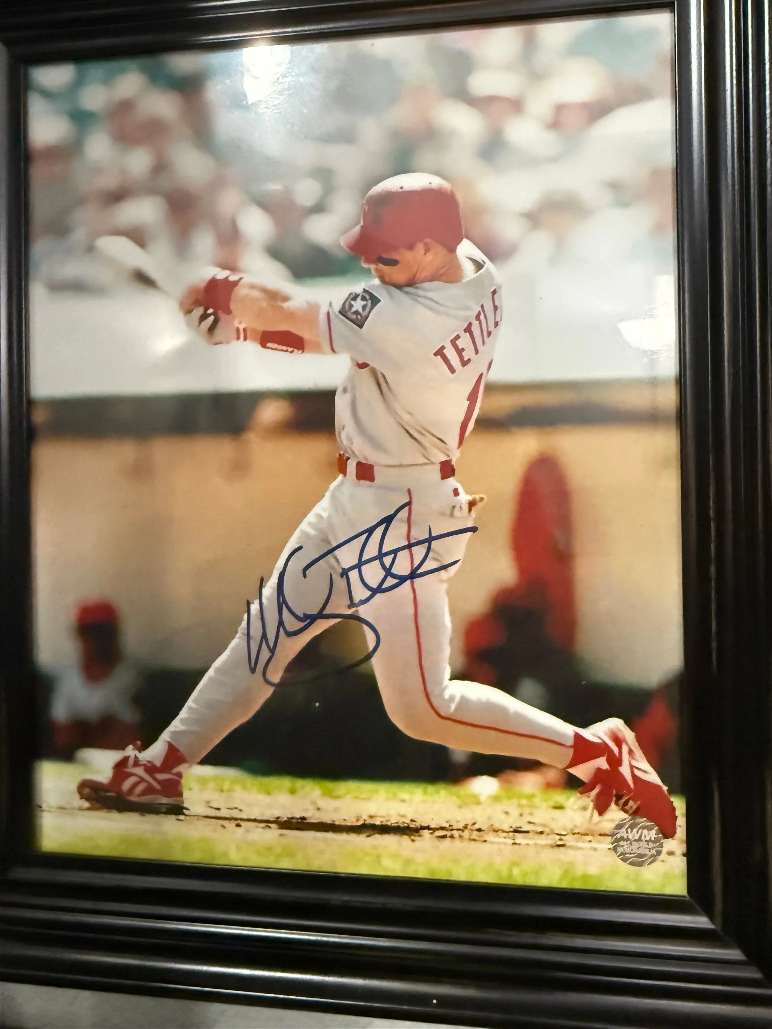Product image for MICKEY TETTLETON TEXAS RANGERS ACTION SIGNED 8x10