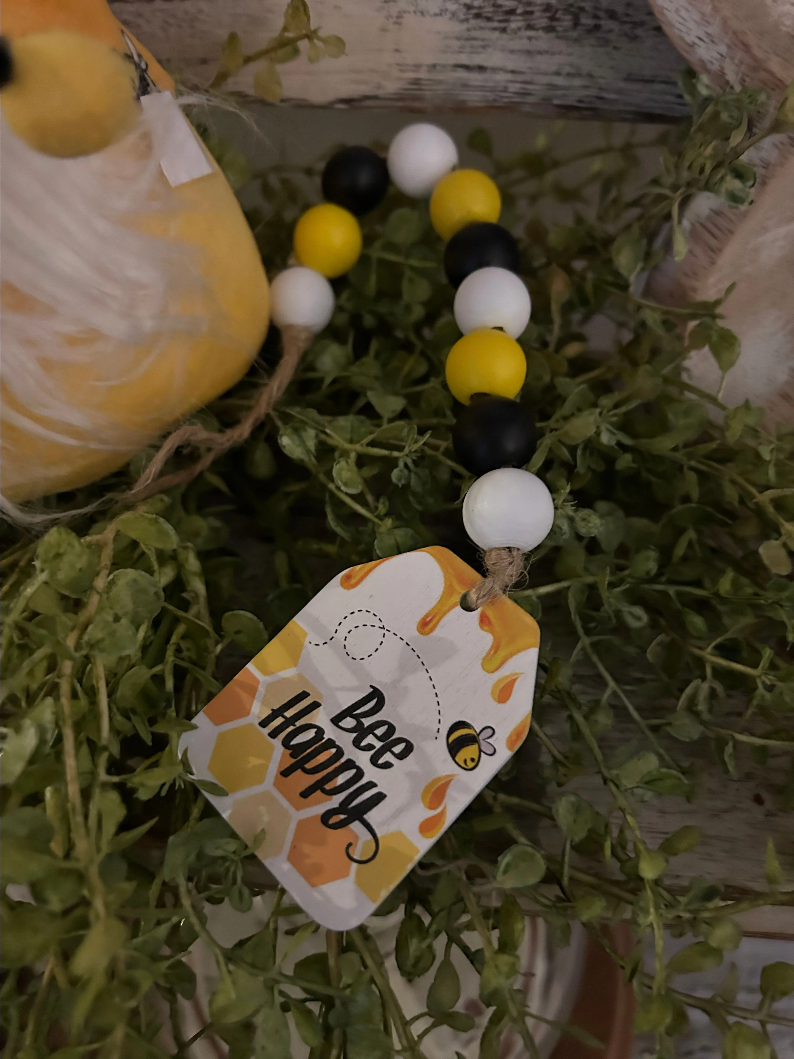 Product image for Bee Happy Bead with Tag
