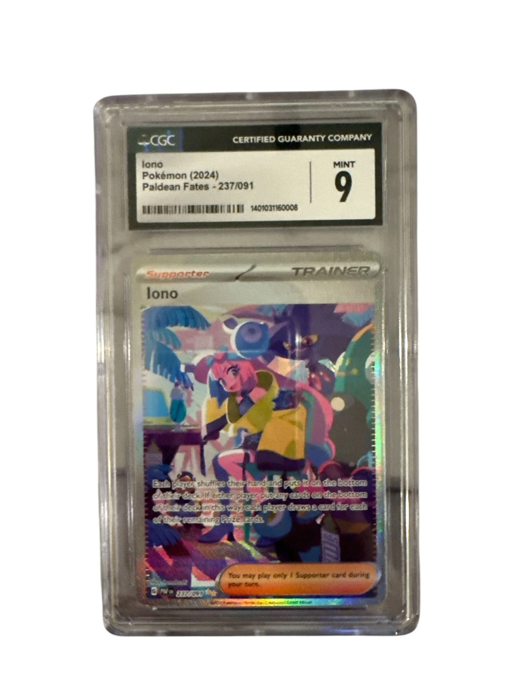 Product image for Pokémon English Iono IR 237/091 Paldean Fates CGC 9