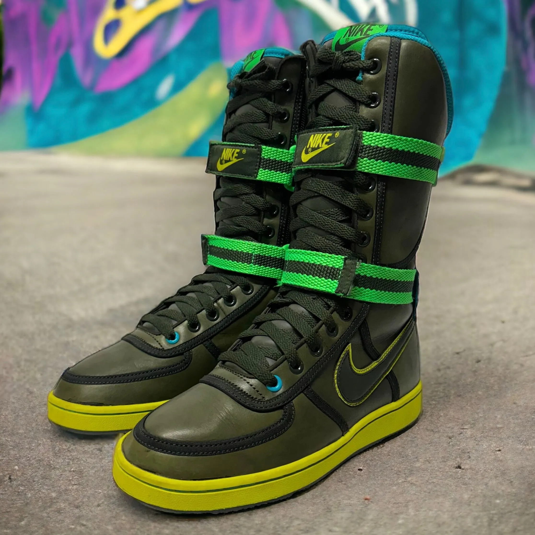 Product image for Nike Womens 2009 Vandal Venti Hi Sneaker Boot Shoes Size 6 US Black Green Dunk Rare AF1 Retro