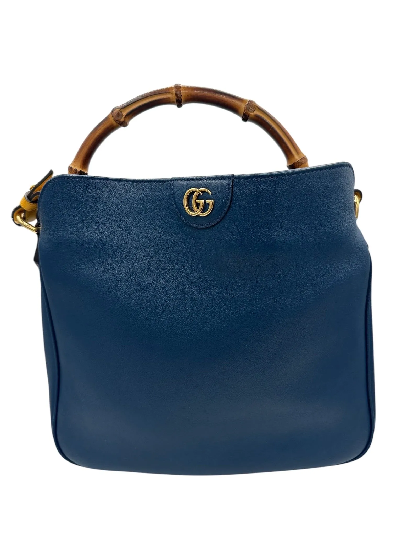 Product image for PRE-OWNED GG Bamboo Navy Blue Diana Tote