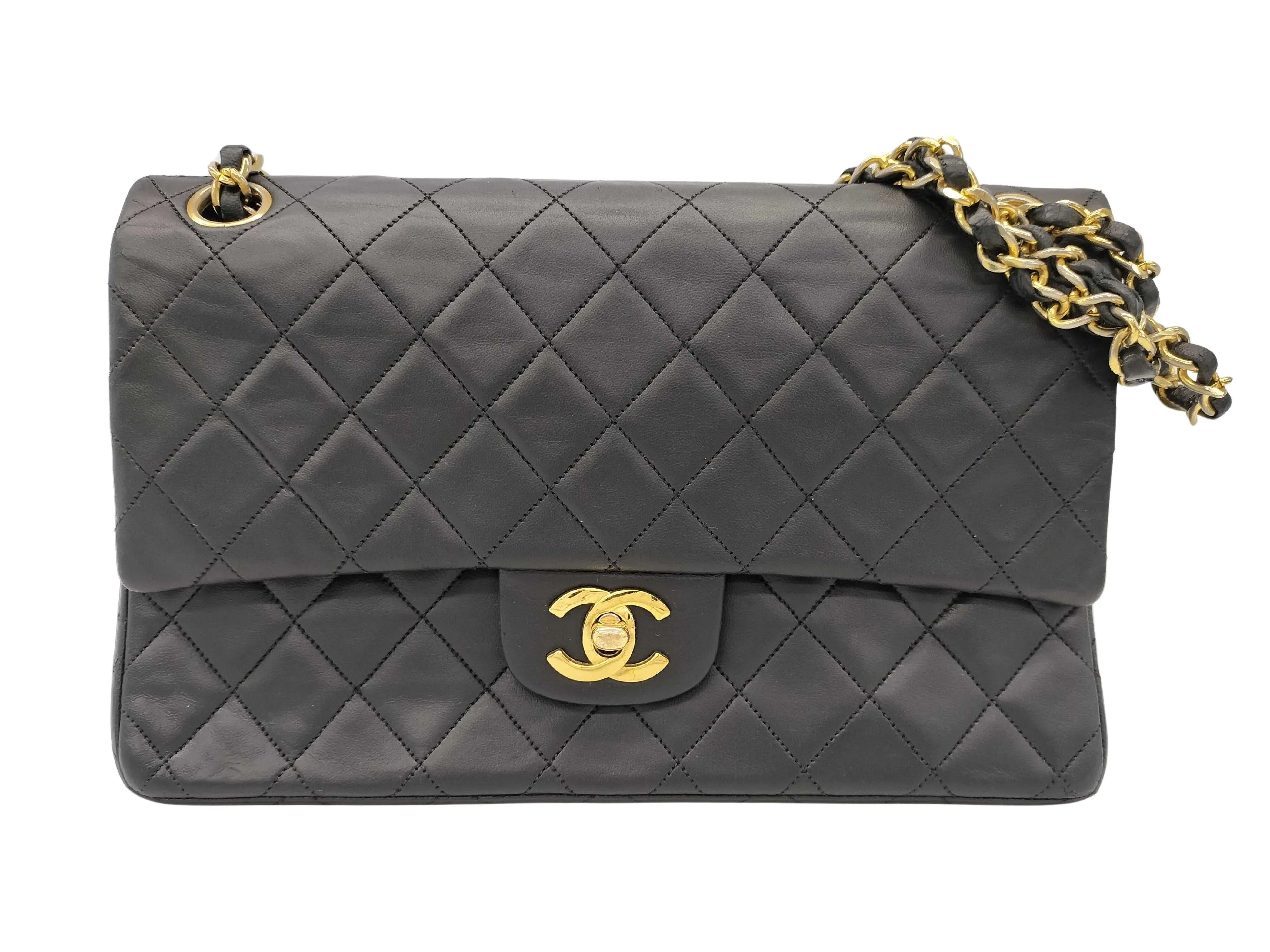 Product image for Chanel Classic Quilted Caviar Black Double flap Bag Pre Owned