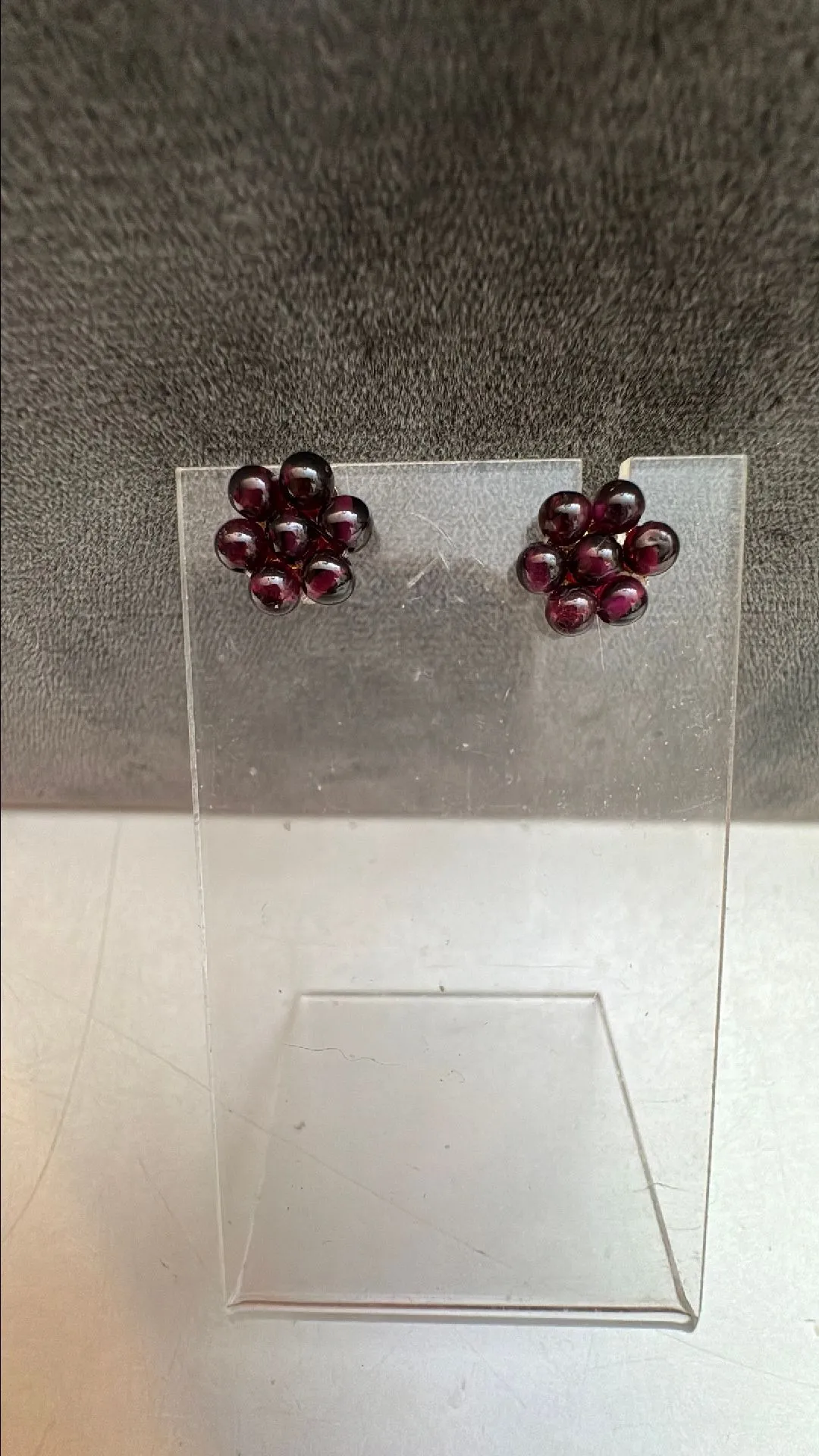 Product image for Genuine polished garnet pierced earrings