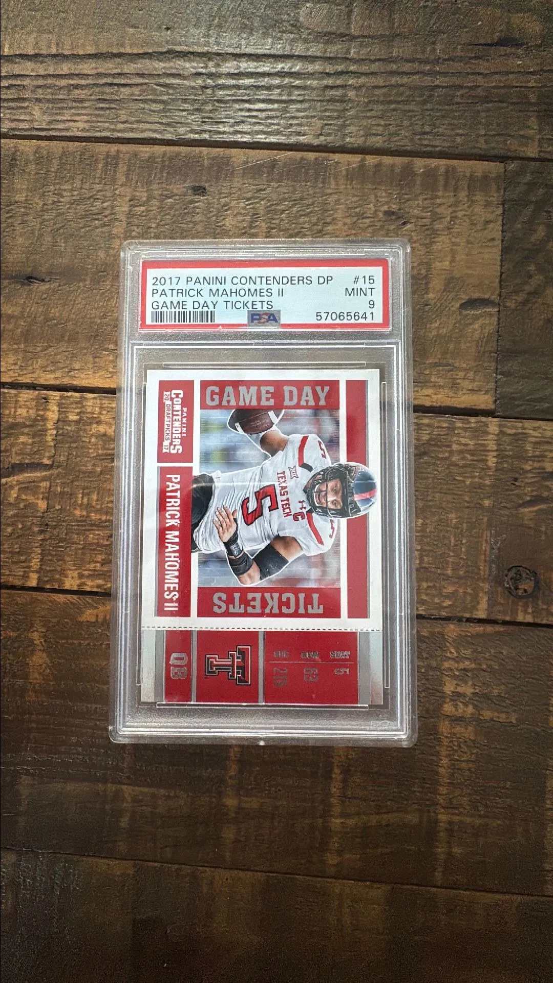 Product image for 2017 Panini Contenders Draft Picks Game Day Tickets Patrick Mahomes Ii 15 Game Day Tickets PSA MINT