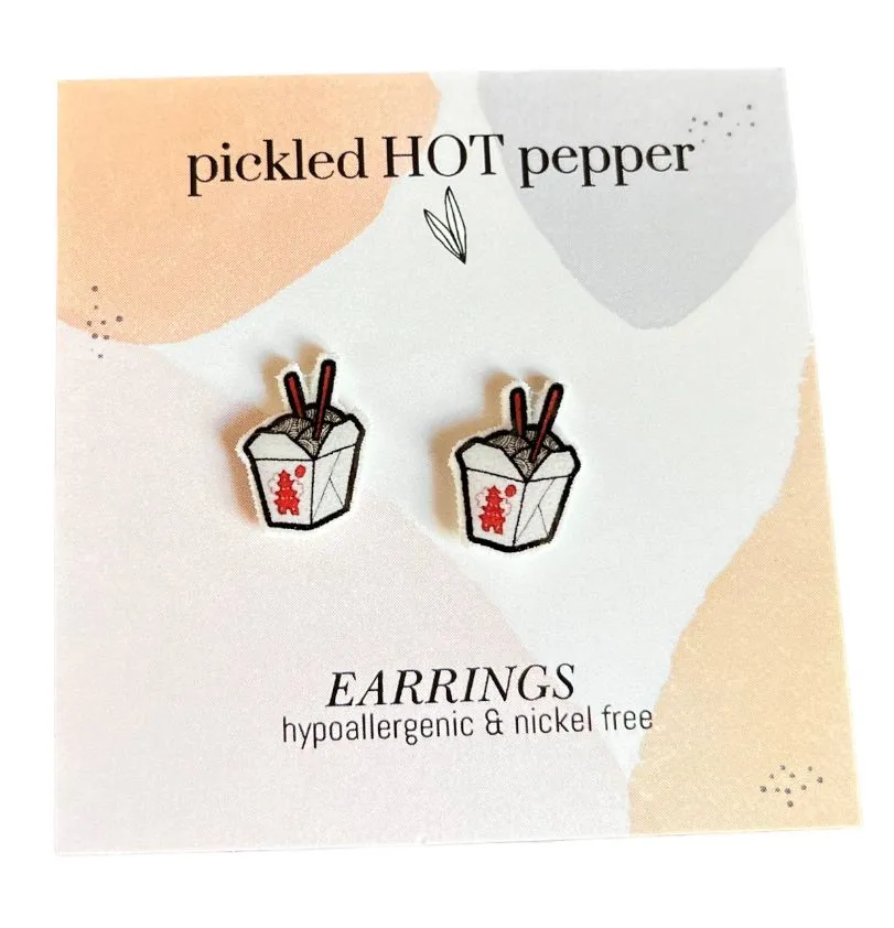 Product image for Chinese take out is there anything better? Stud earring