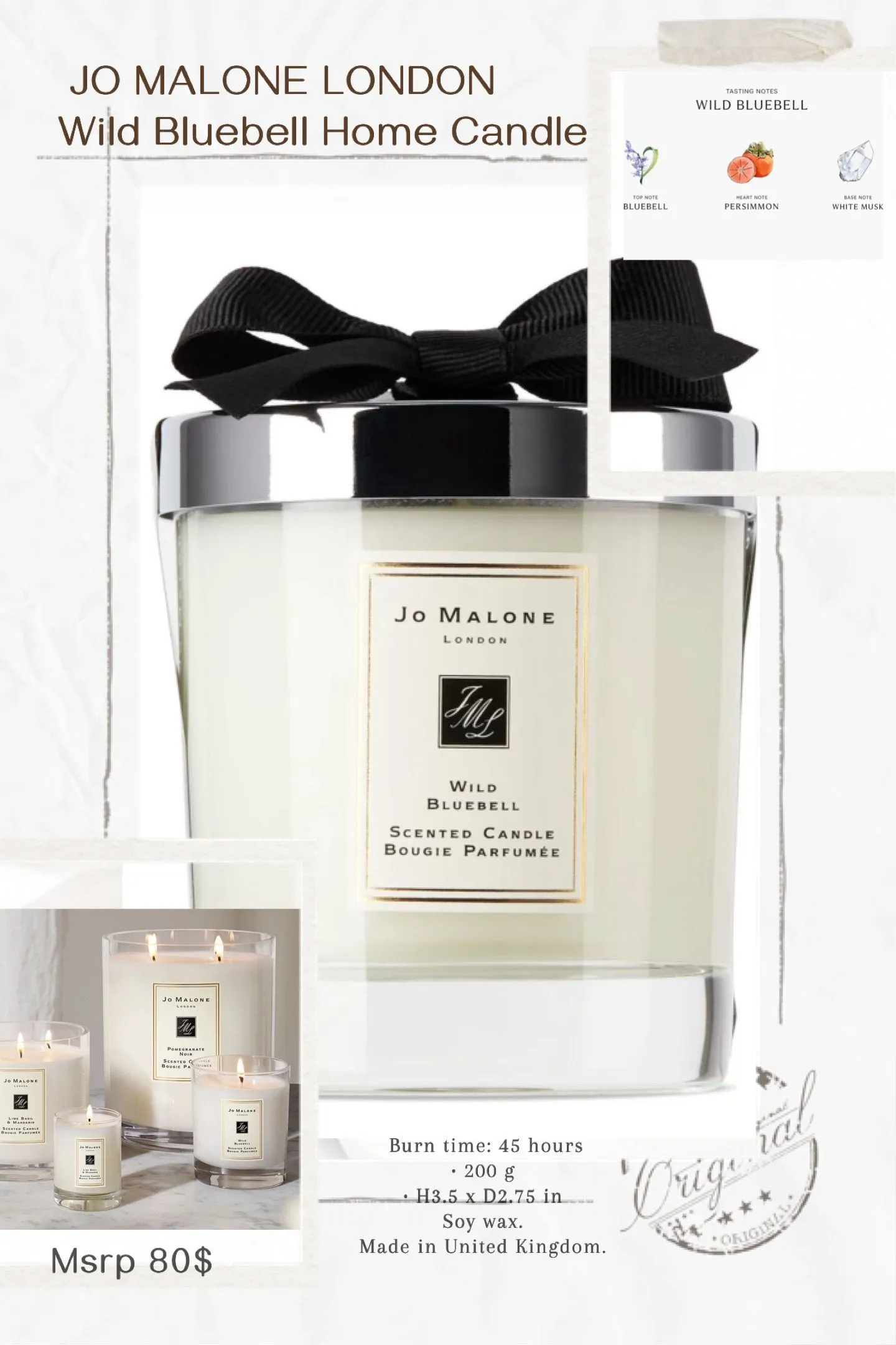 Product image for JO MALONE LONDON Wild Bluebell Home Candle 200g