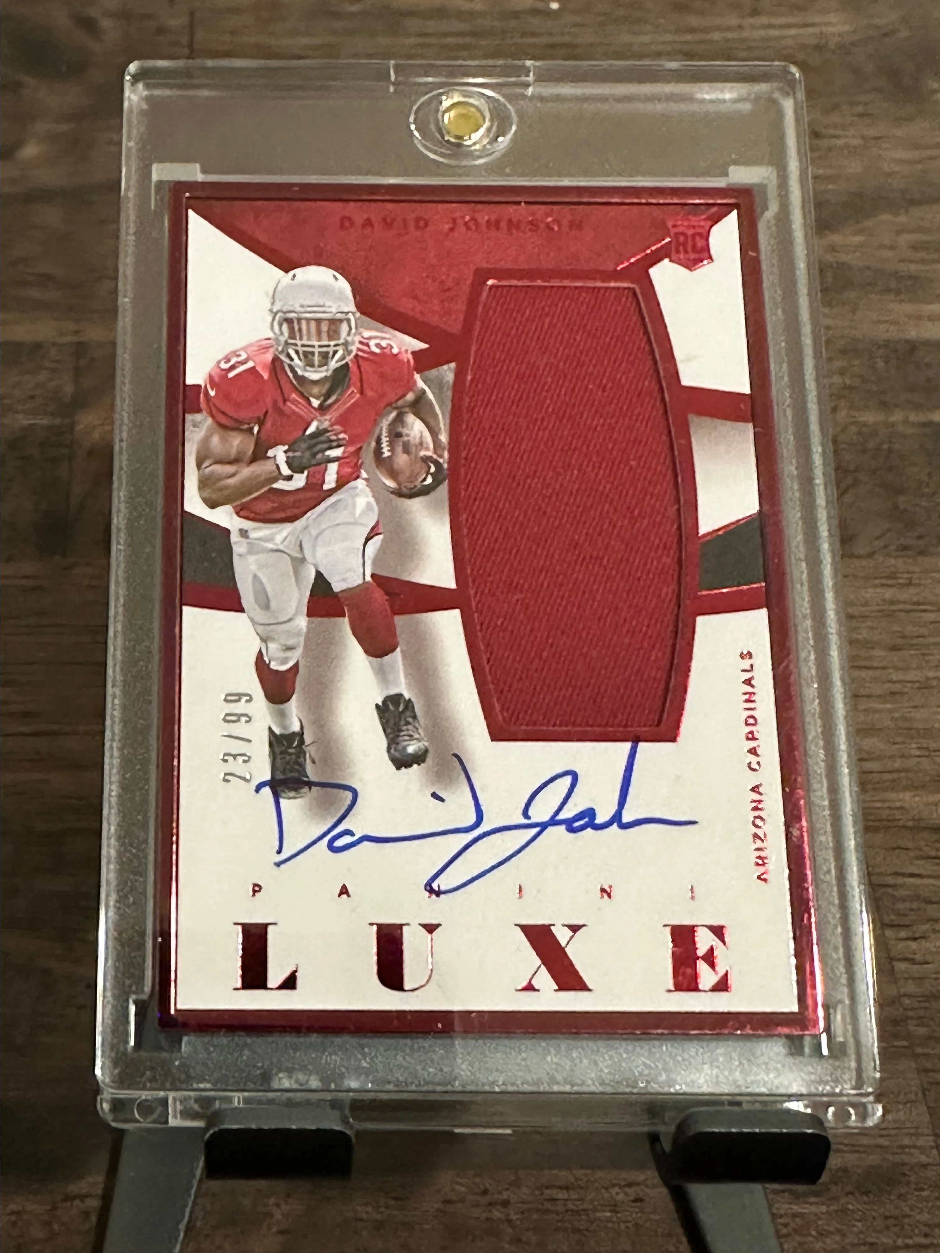 Product image for David Johnson 2015 Panini Luxe Auto RC 23/99 Arizona Cardinals