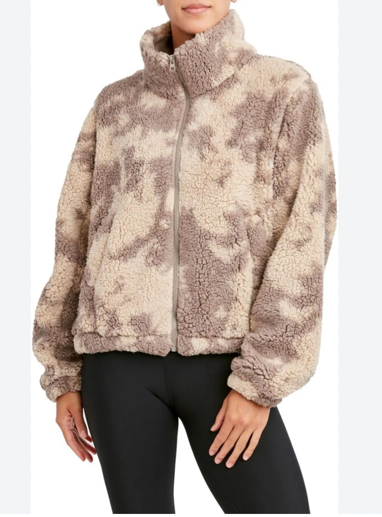 Product image for G415 SAGE Collective Jet Setter Printed Teddy Faux Shearling Jacket