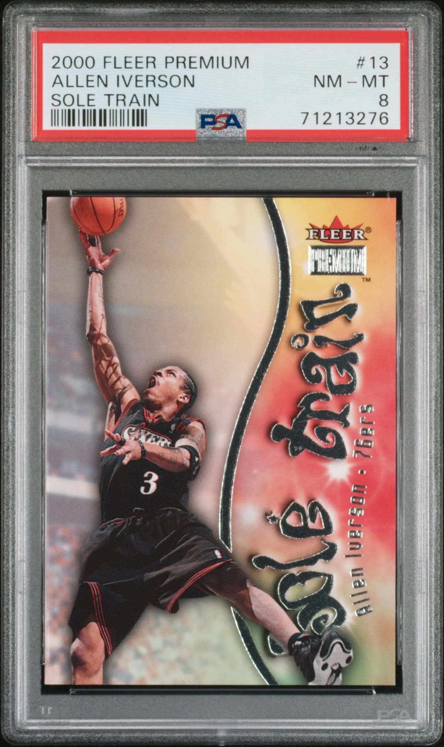 Product image for 2000 Fleer Premium Sole Train Allen Iverson 13 Sole Train PSA NM-MT 8