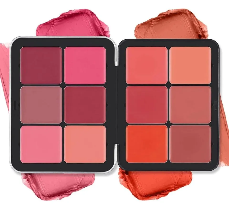 Product image for 12-Color Blush and Highlighter Palette – Long-Wearing, Smudge-Proof, Blendable Makeup