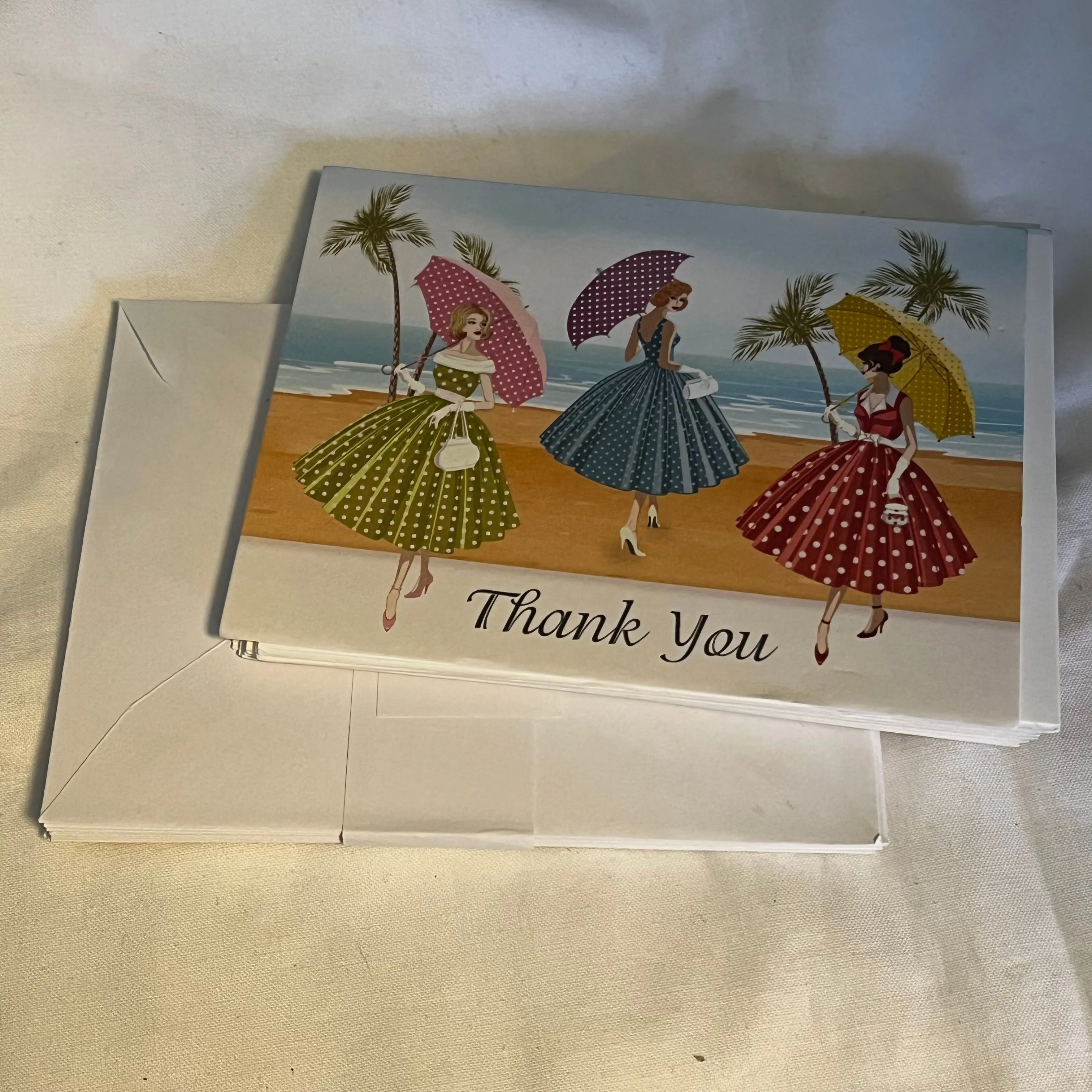 Product image for 016 Current Blank Beach Ladies Thank You card set of 10 with envelopes