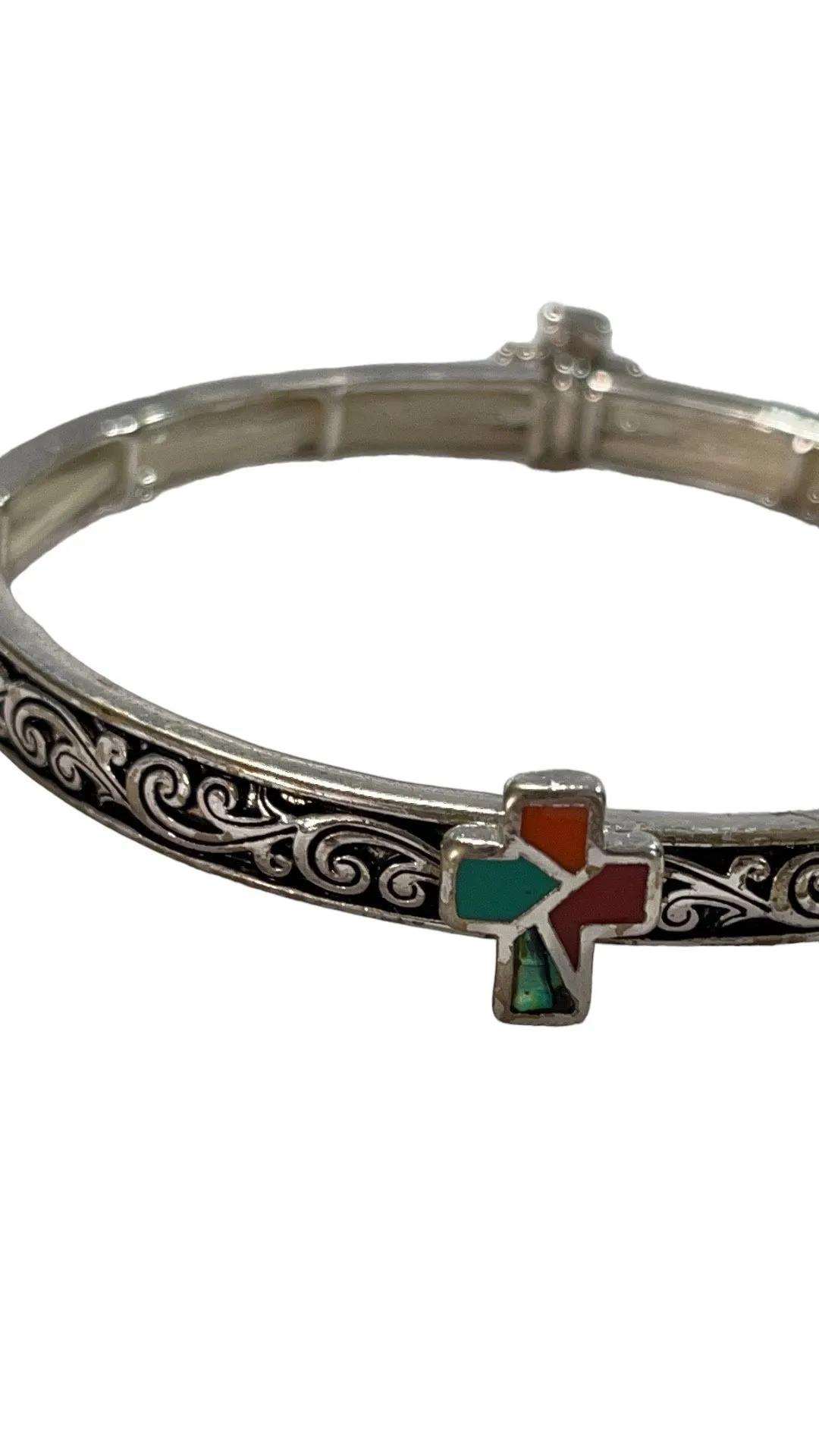 Product image for Silver plate Christian Cross Bracelet