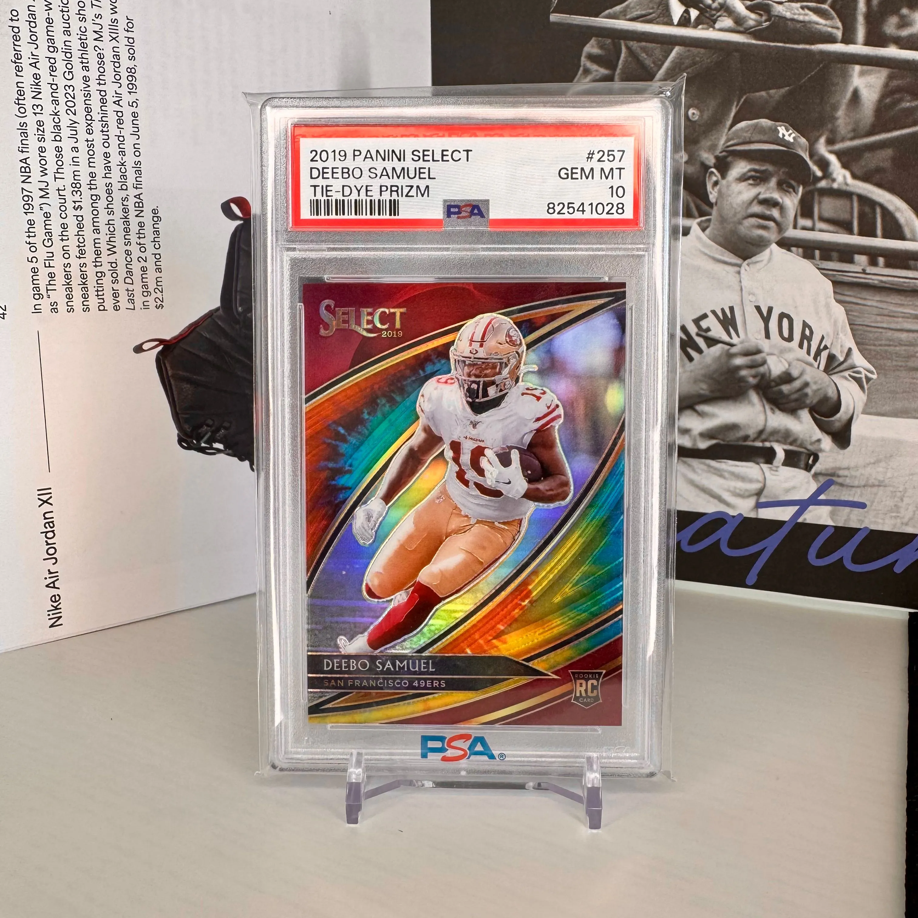 Product image for 2019 Panini Select Deebo Samuel RC 257 Tie-Dye Prizm /25 PSA GEM MT 10