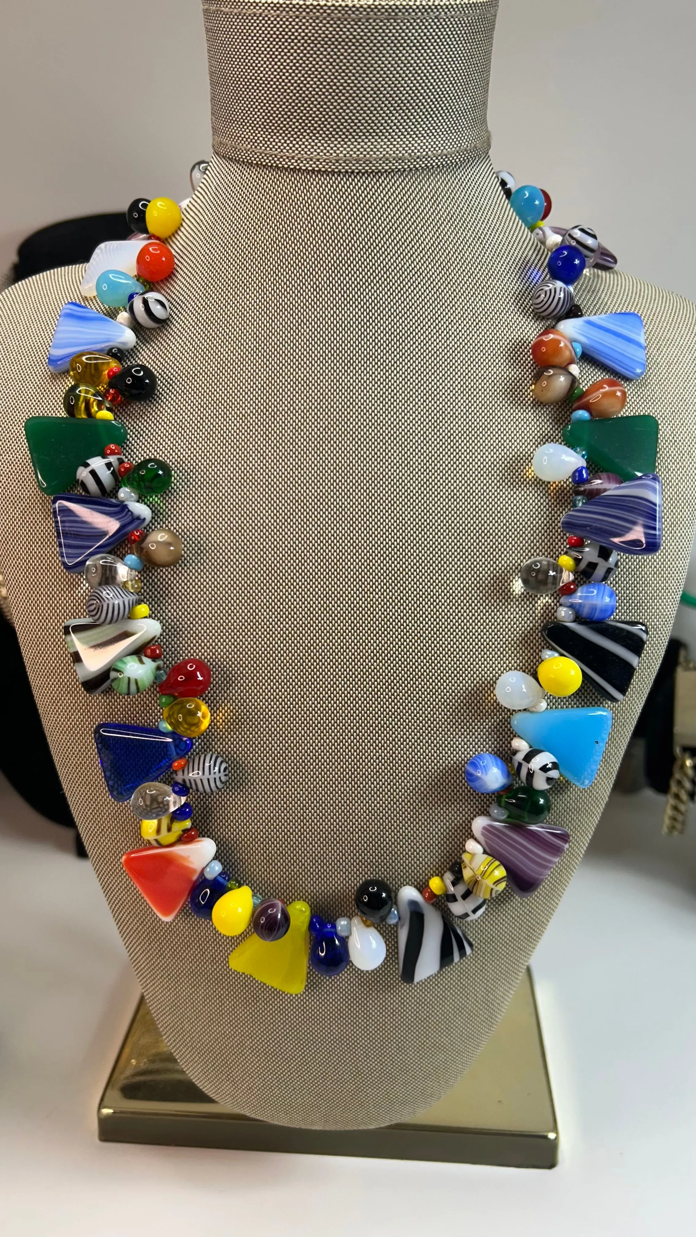 Product image for A8. Wedding Necklace Glass Beads Mali Vintage Usual Old Jewelry African Art Tribal Ethnic