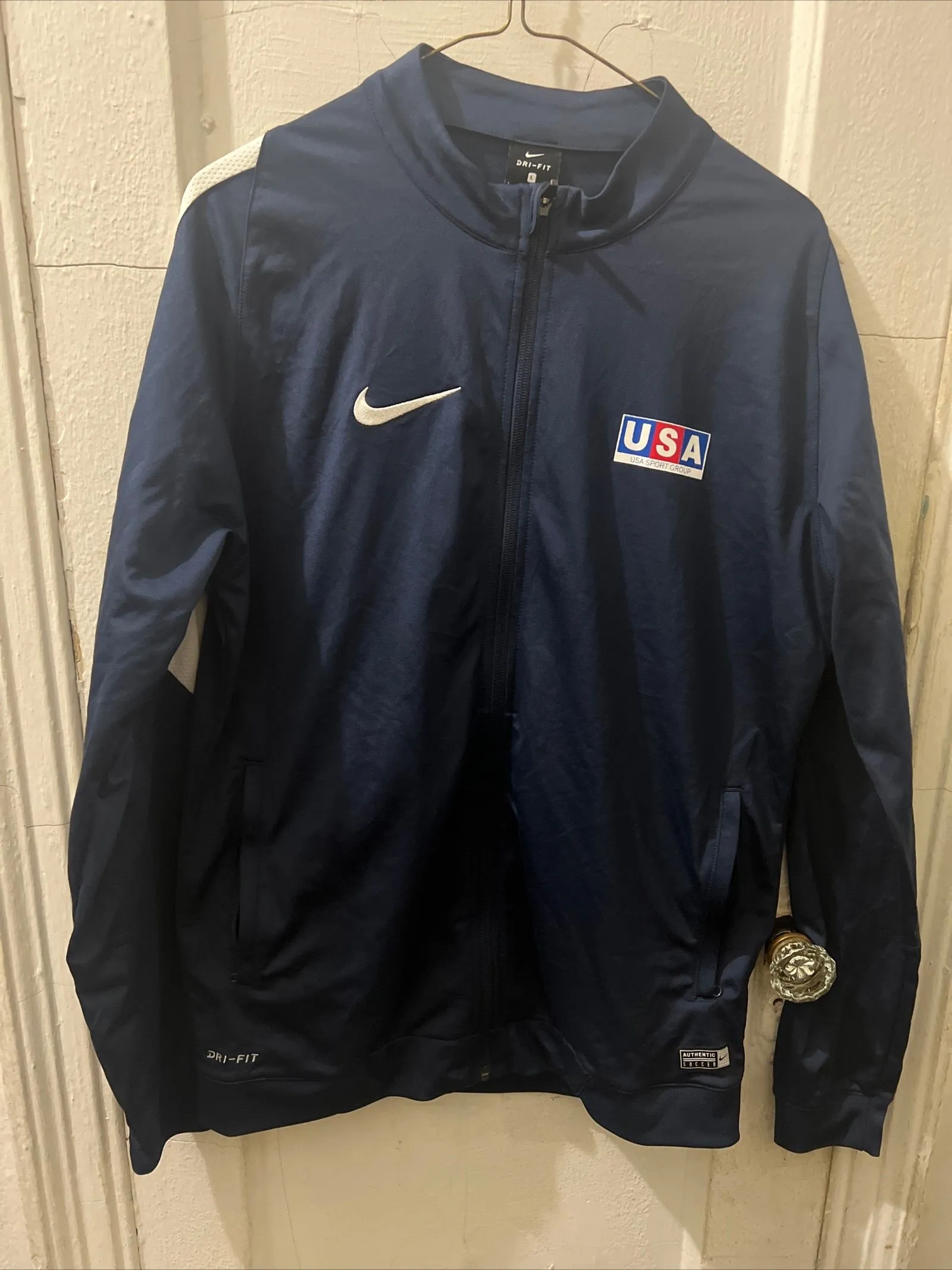 Product image for Nike dri fit  mens Sz large soccer jacket full zip