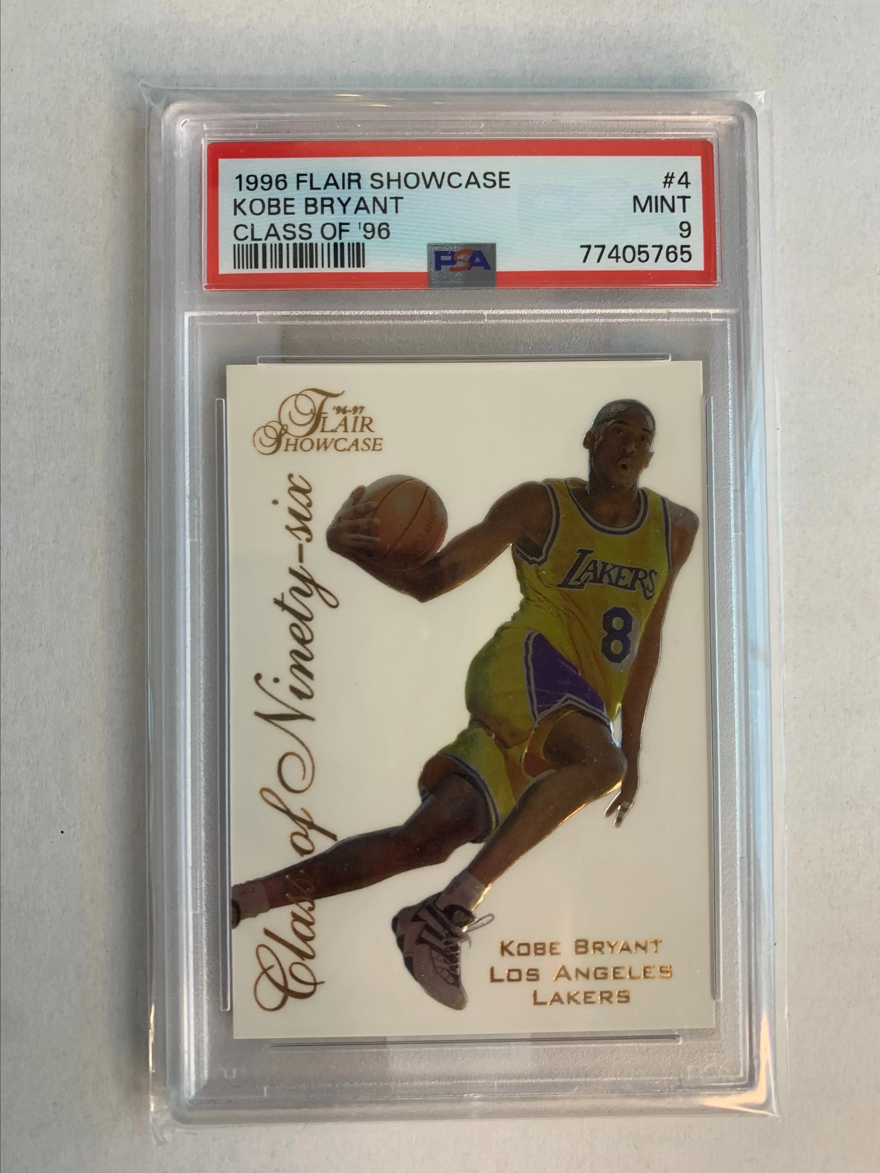 Product image for 1996 Flair Showcase Class Of '96 Kobe Bryant 4 Class Of '96 PSA MINT 9