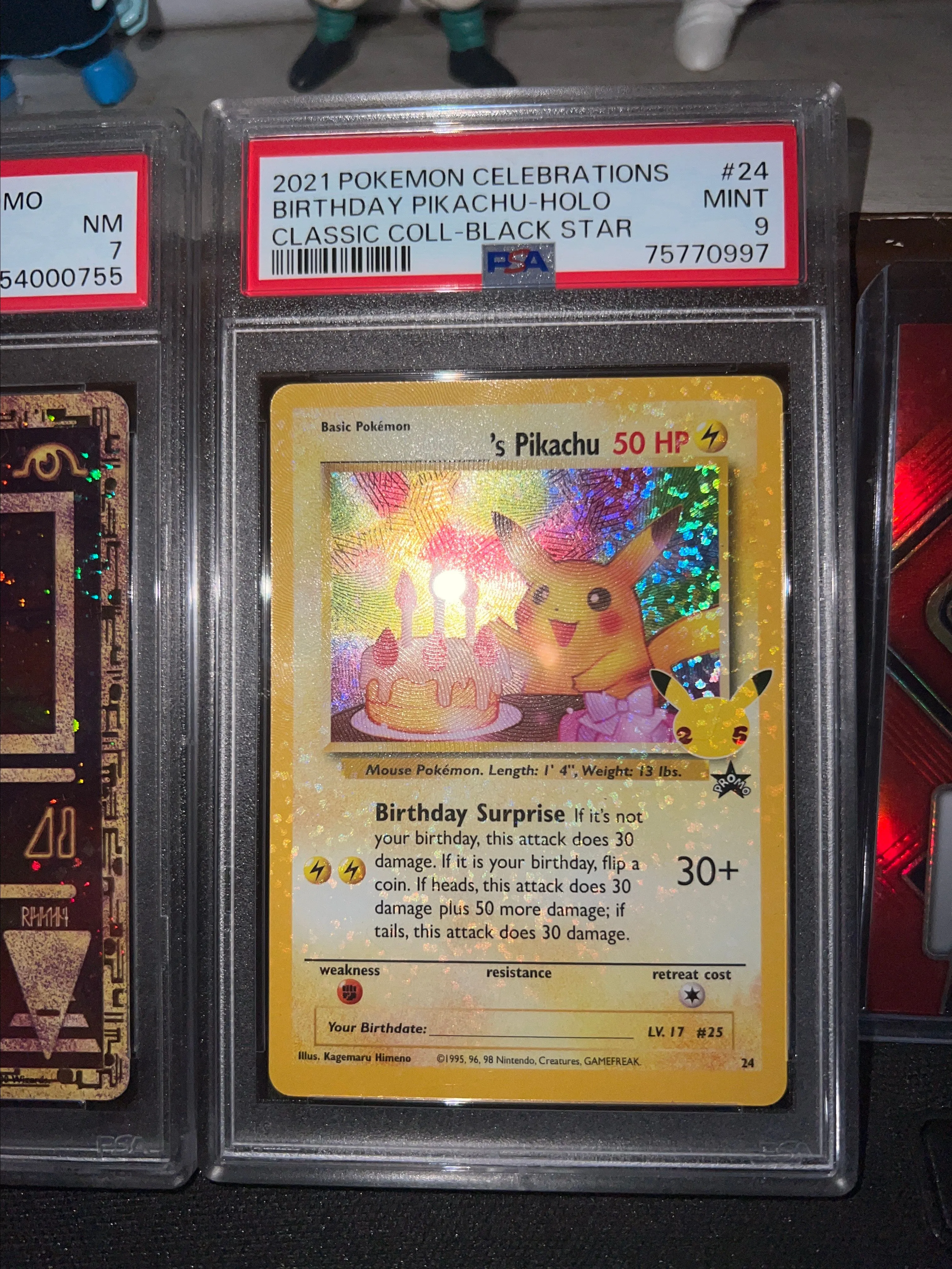 Product image for Pokemon celebrations , Pikachus birthday holo , PSA 9