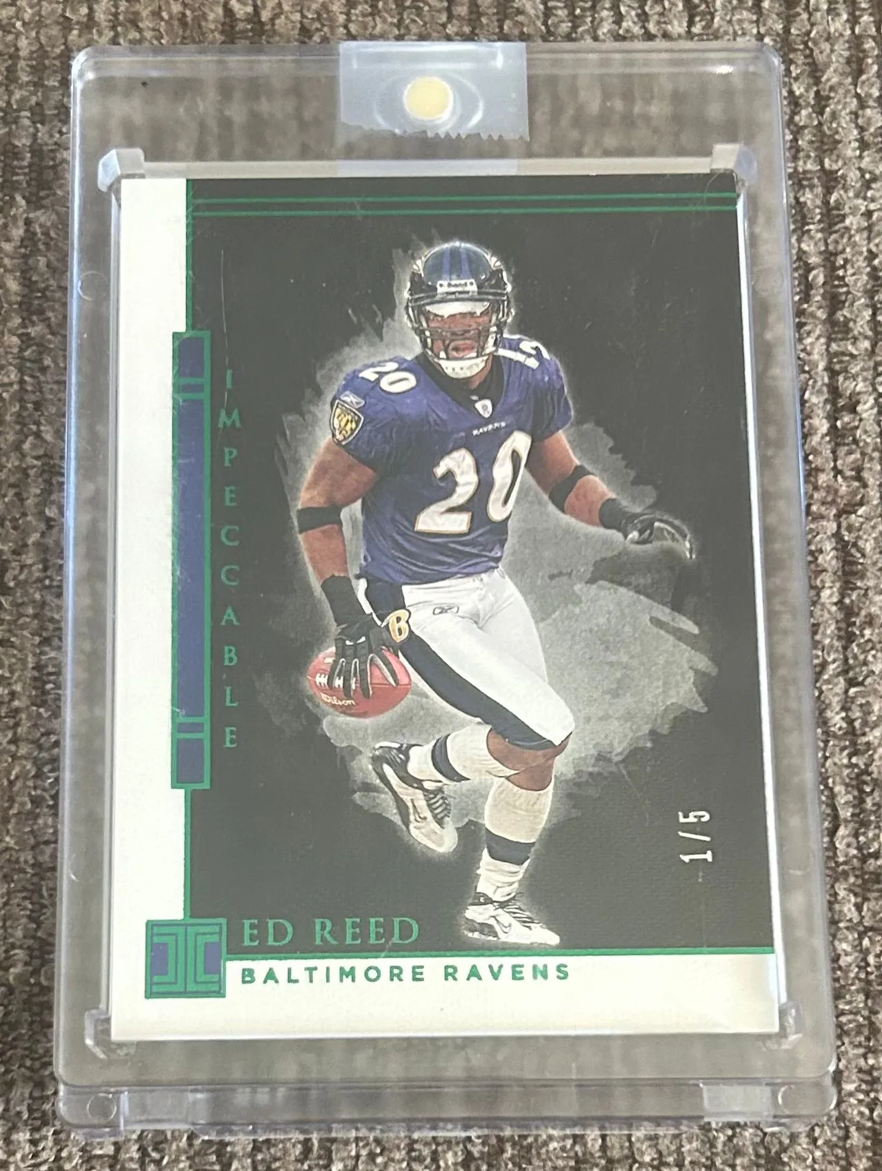Product image for 2020 Panini Impeccable #10 Ed Reed HOF 5/5