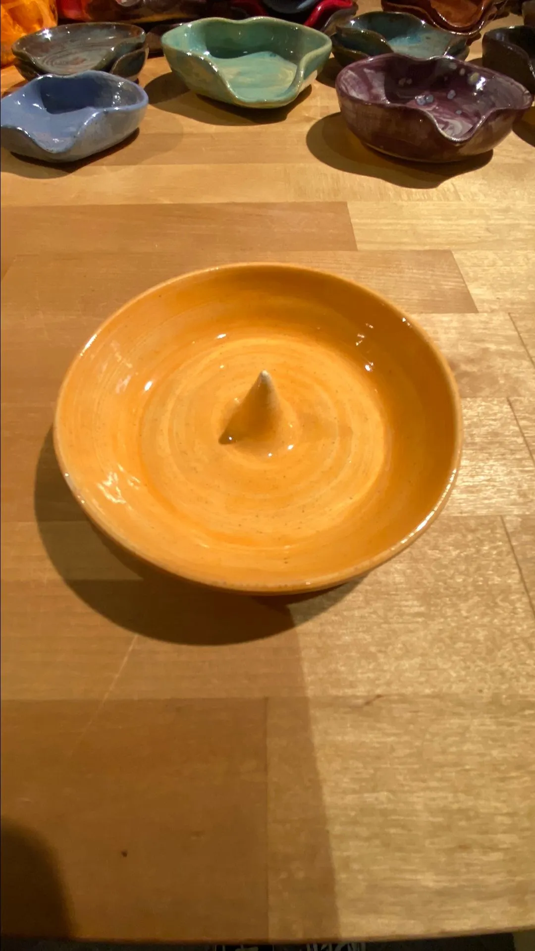 Product image for Round Whatnot Ring Dish Valet Organizer with Spire - Melon