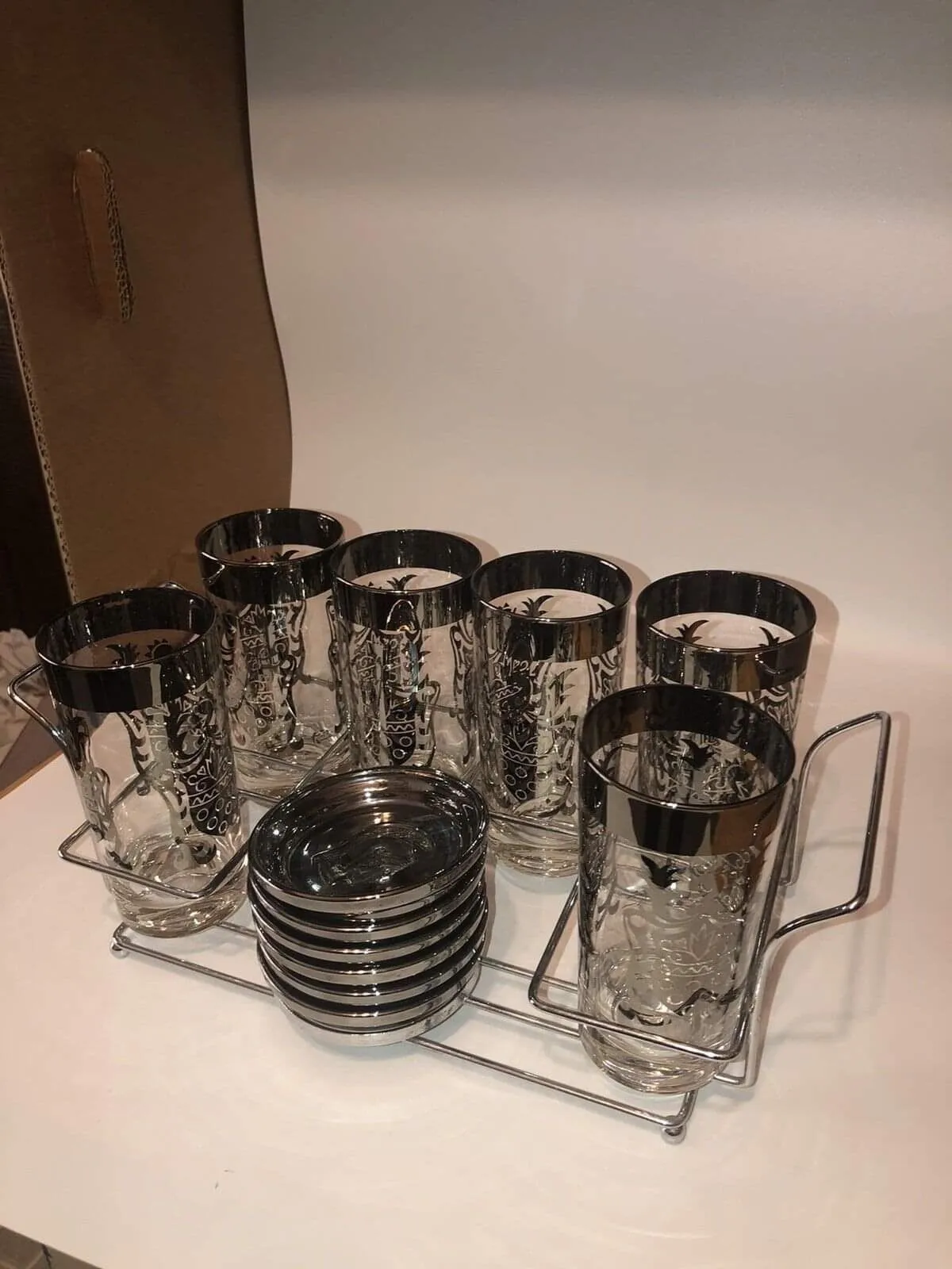 Product image for MCM 13 pc Kimiko Highball glasses and six coaster set Knights