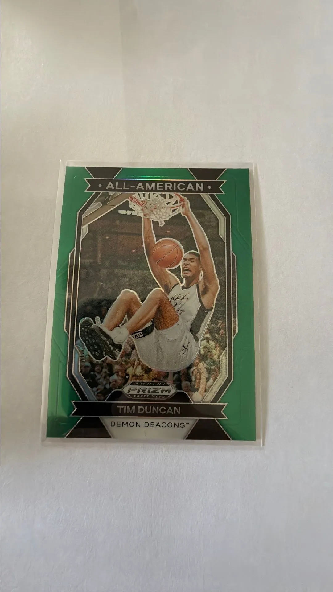 Product image for Tim Duncan [Green] #25 2024 Prizm Draft Picks All-American