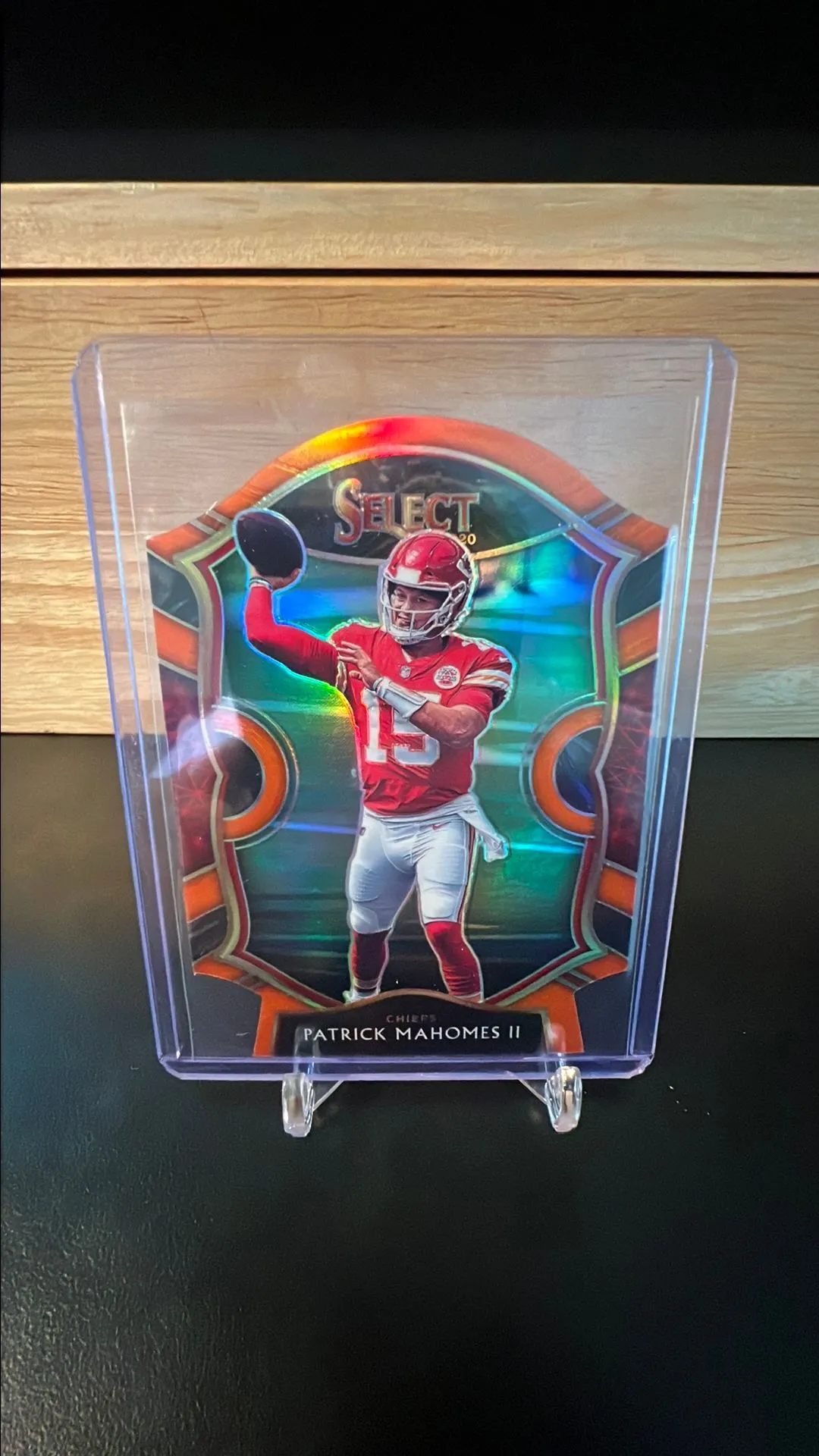 Product image for 2020 Patrick Mahomes Select Concourse Orange Prizm Die Cut