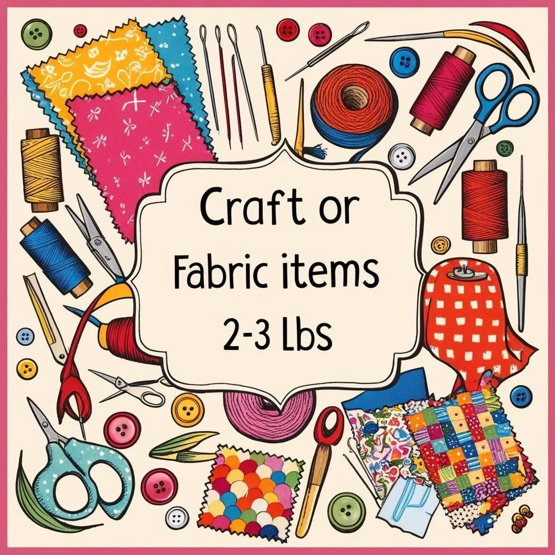 Product image for 75. 2-3 Lbs Fabric  or Craft items as shown, no pre-bids