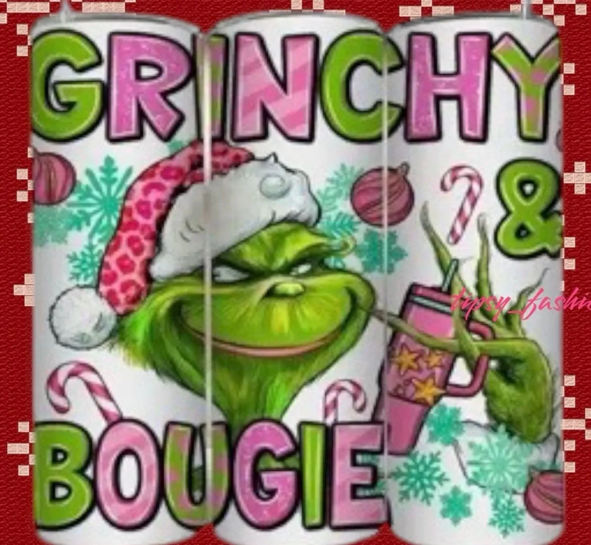 Product image for Grinchy & Bougie Christmas 20oz Tumbler Grinch NEW