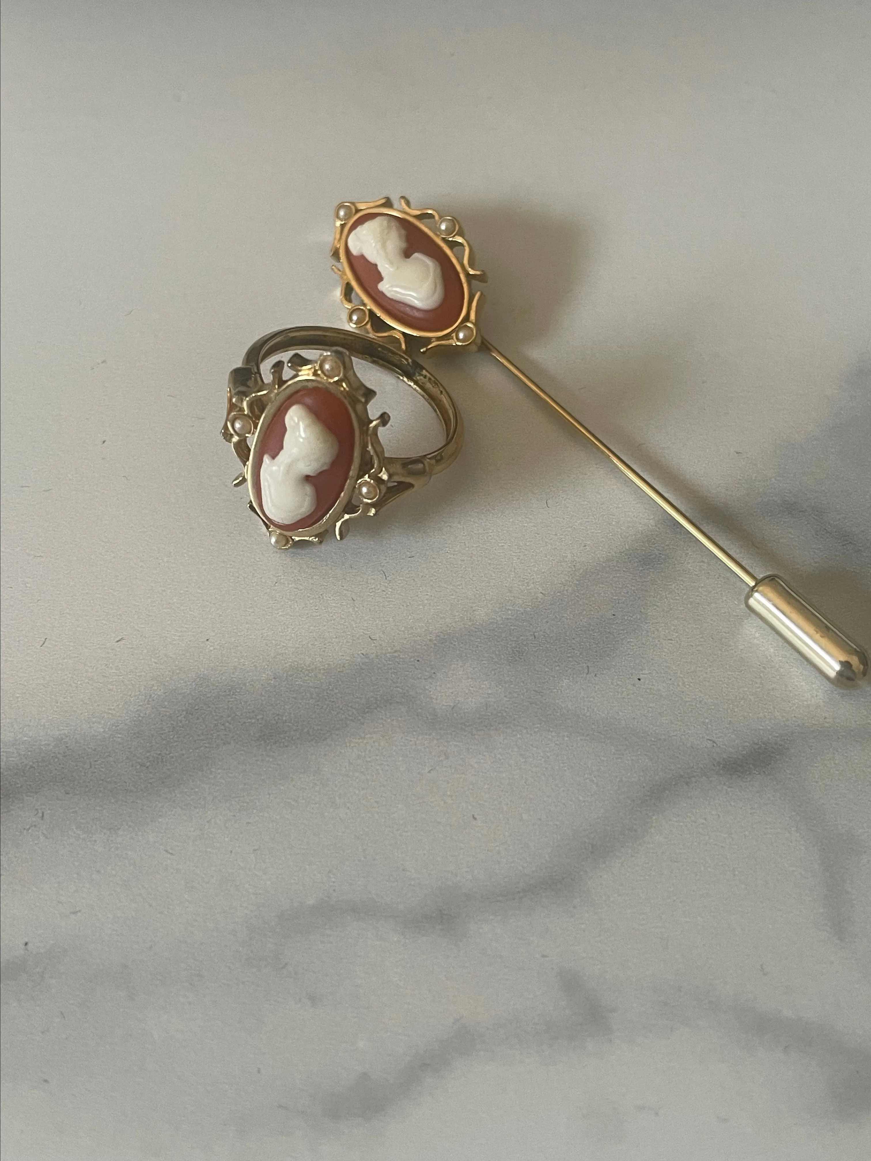 Product image for 1 Avon Cameo Ring & Stick pin set