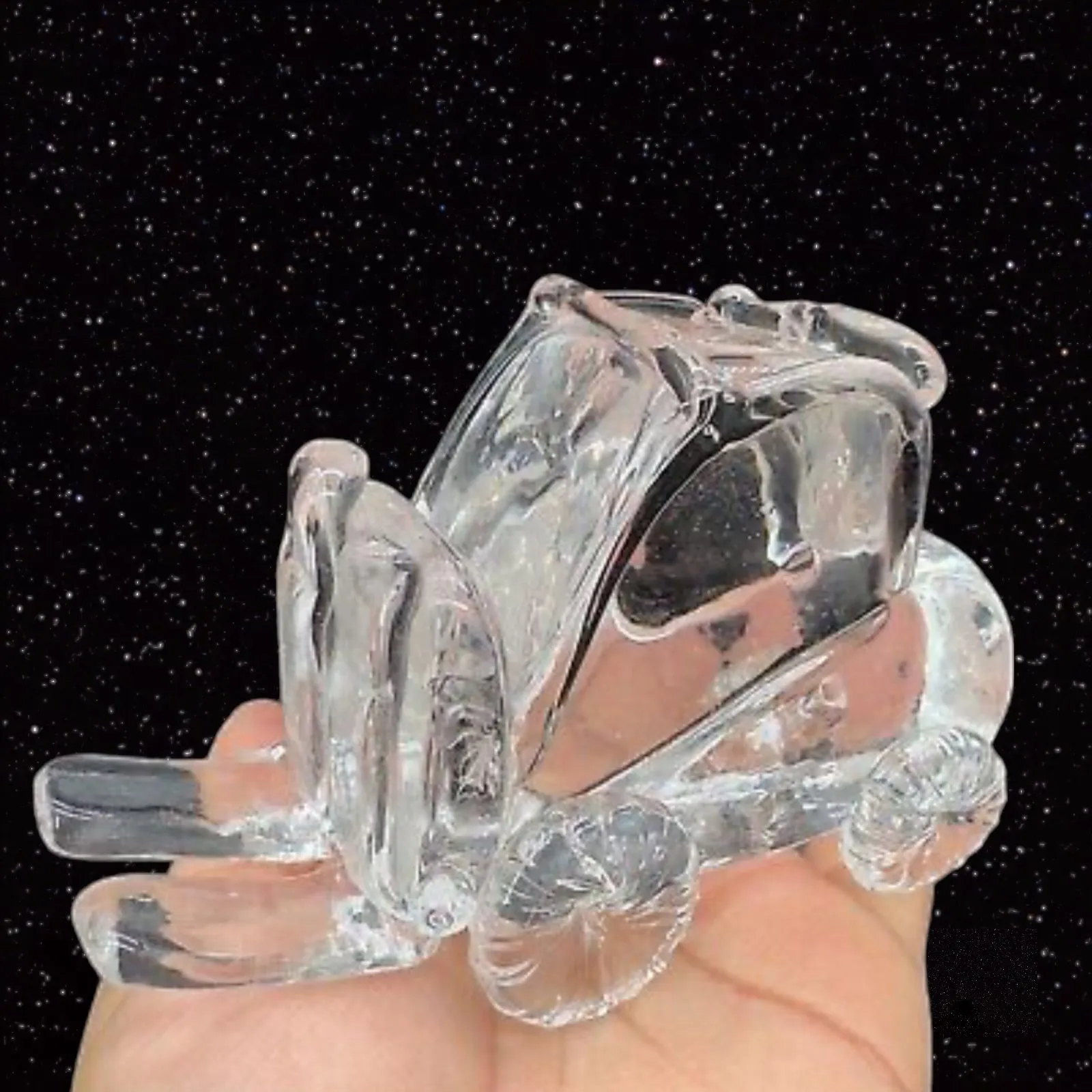Product image for Clear Art Glass ForkLift Paperweight Figurine Fork Lift Signed On the Bottom