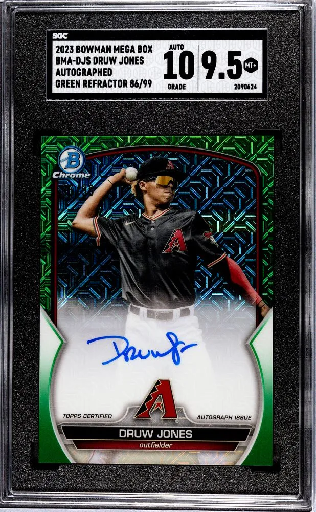 Product image for 2023 Bowman Mega Box Druw Jones SGC Auto. Green Ref. /99