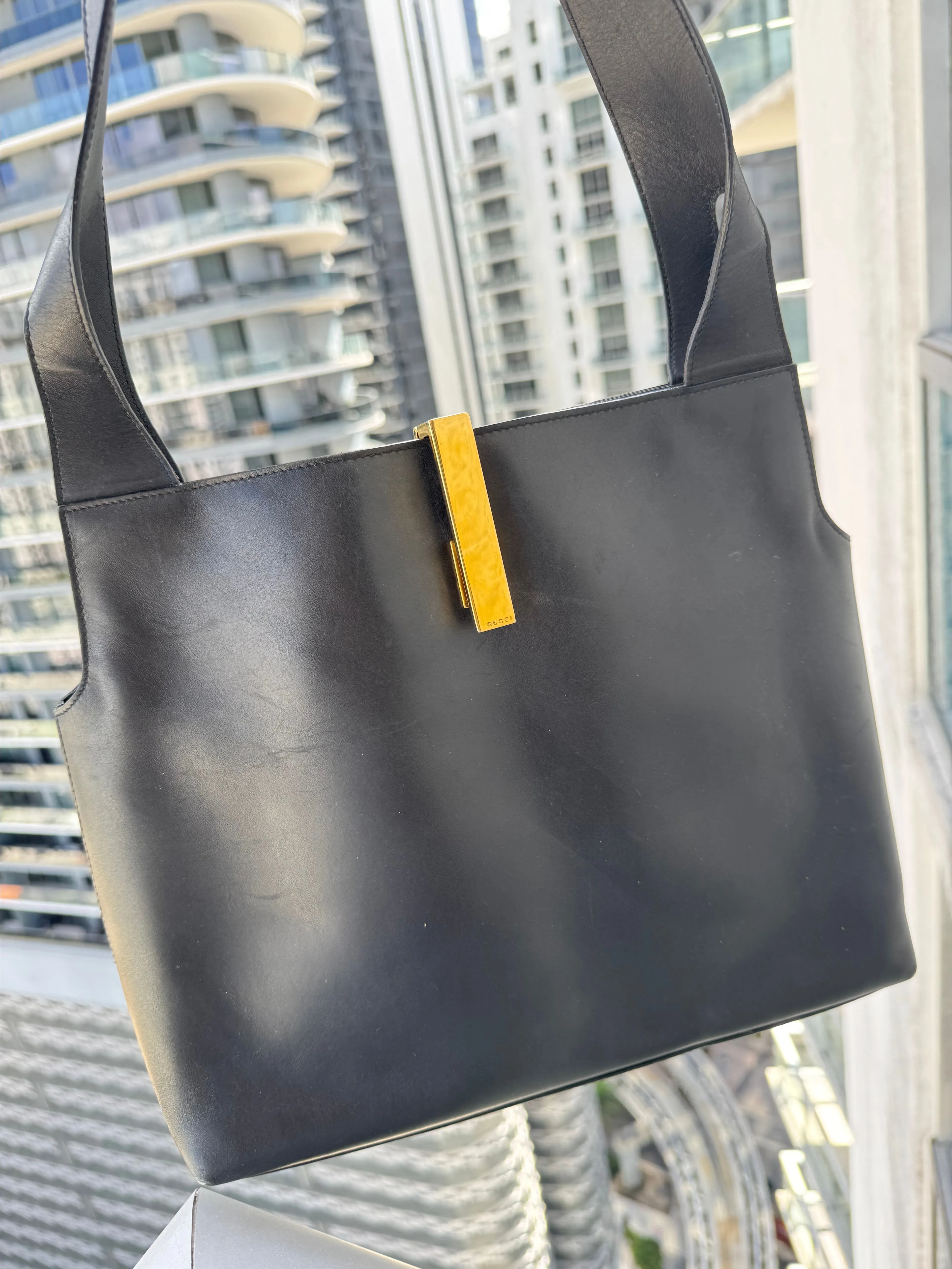 Product image for 24. Gucci Leather Logo Hobo Shoulder Bag