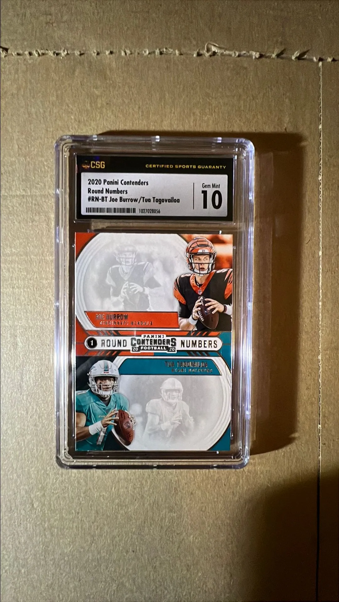 Product image for 2020 Panini Contenders Joe Burrow/Tua Tagovailoa Round Numbers CSG 10