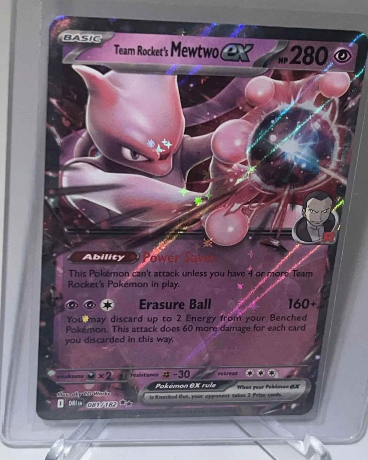 mewtwo level x pokemon card Pokemon TCG: Rockets Mewtwo ex 231 SIR + Free Slab Bumper [PSA 10] main image 1