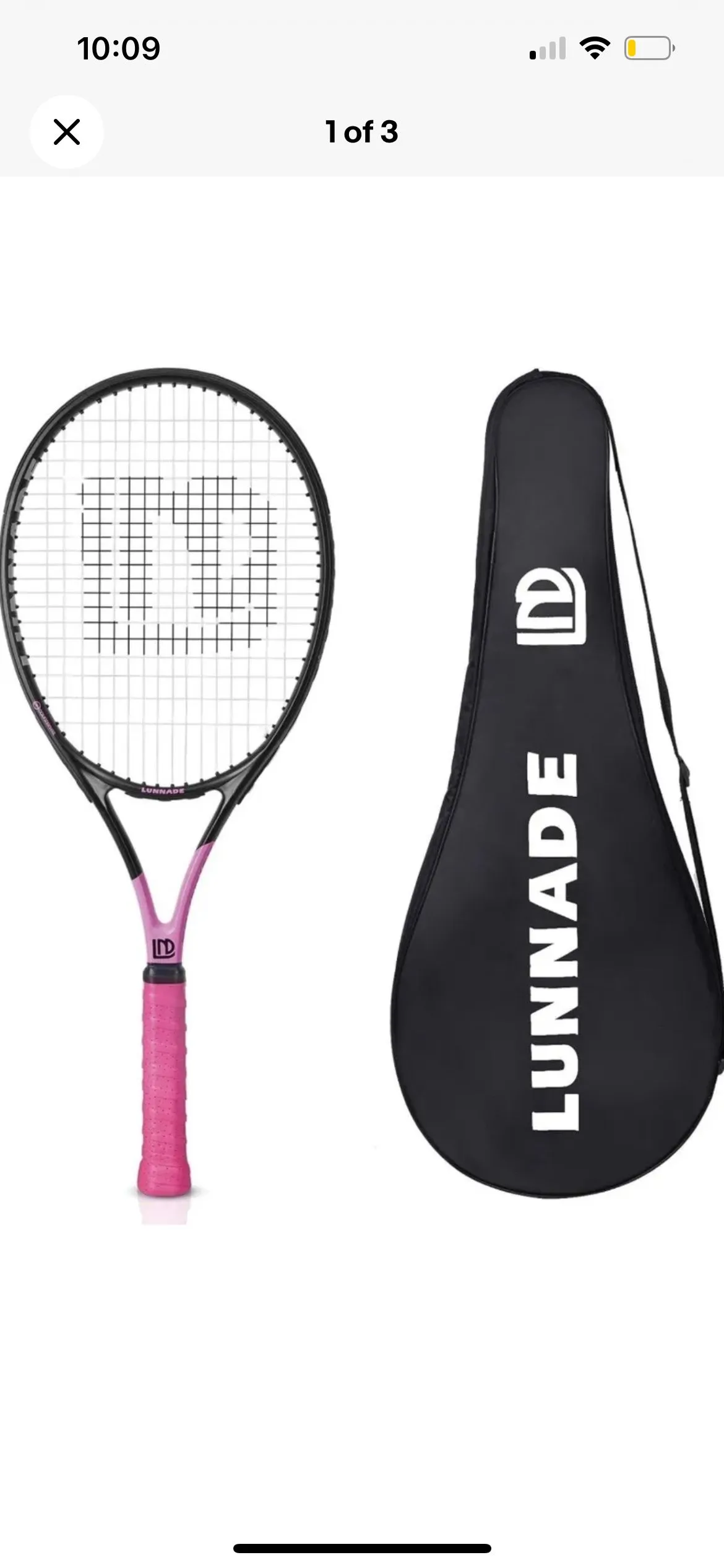 Product image for LUNNADE Adult Tennis Racket , 27-inch , Pink And Black. LND Limited Edition
