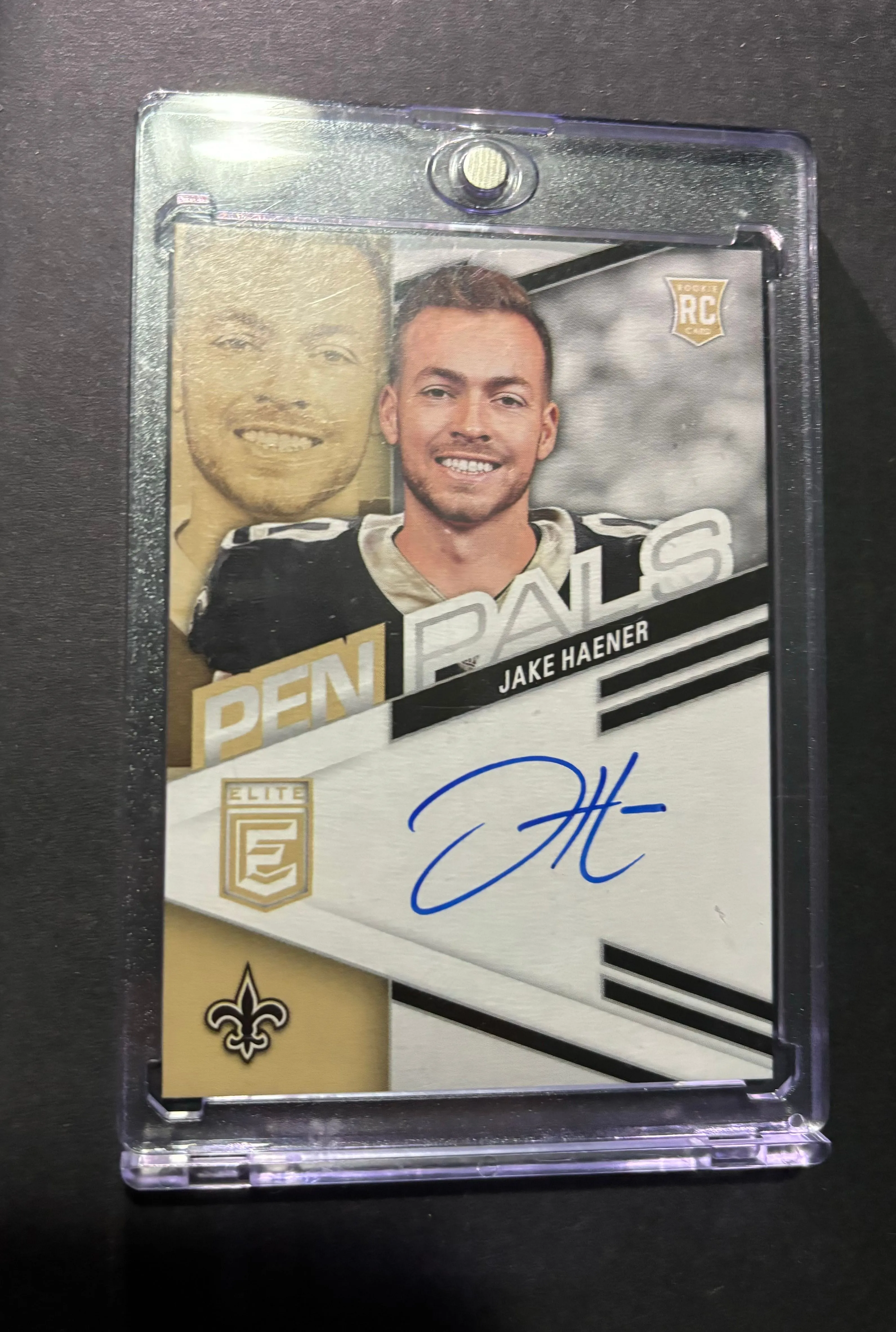 Product image for Jake Haener 2023 Panini Donruss Elite Blue Ink - Pen Pals #PPJHA (AU, RC)