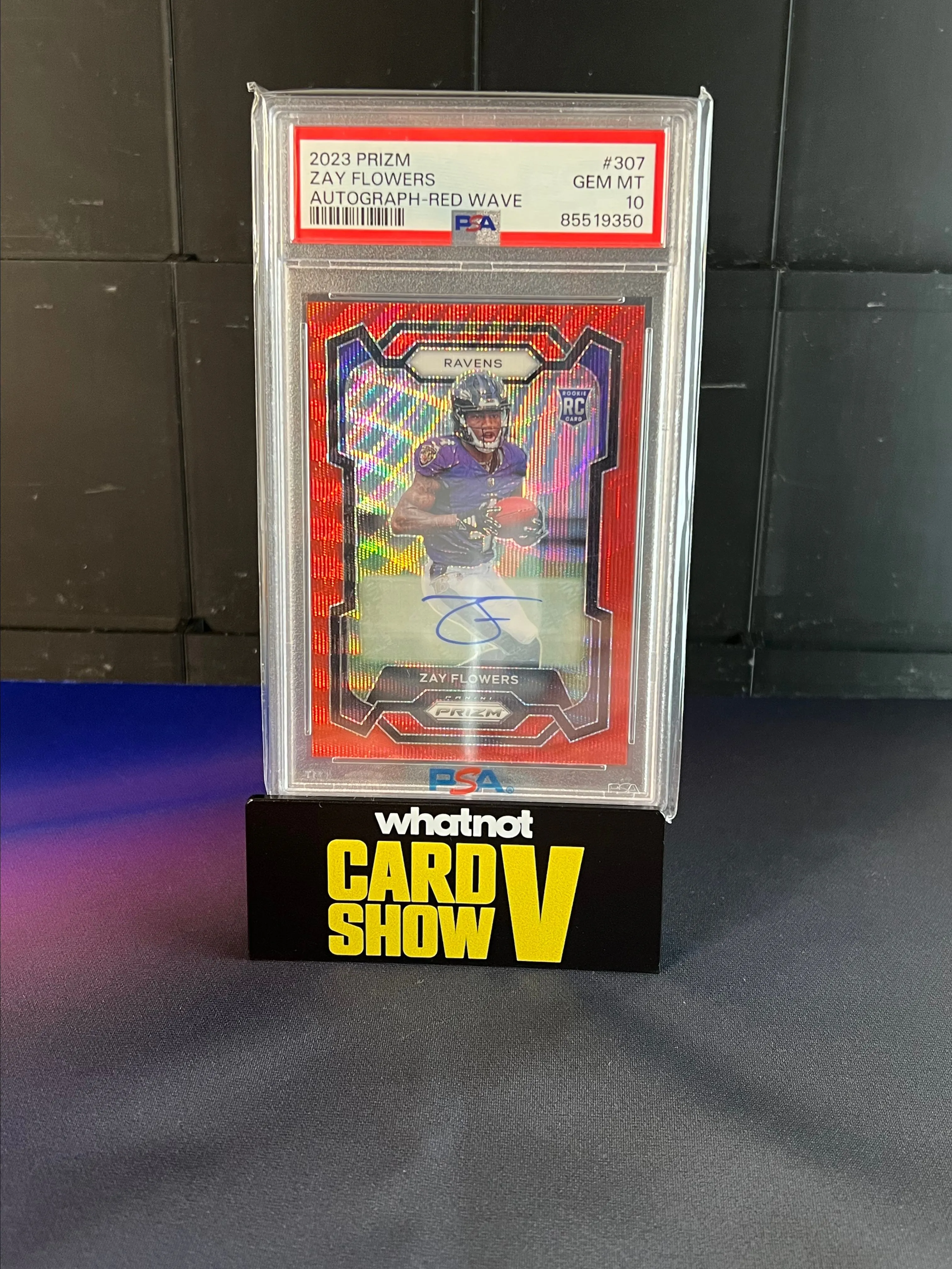 Product image for Zay Flowers Prizm Rookie Red Wave autograph PSA10