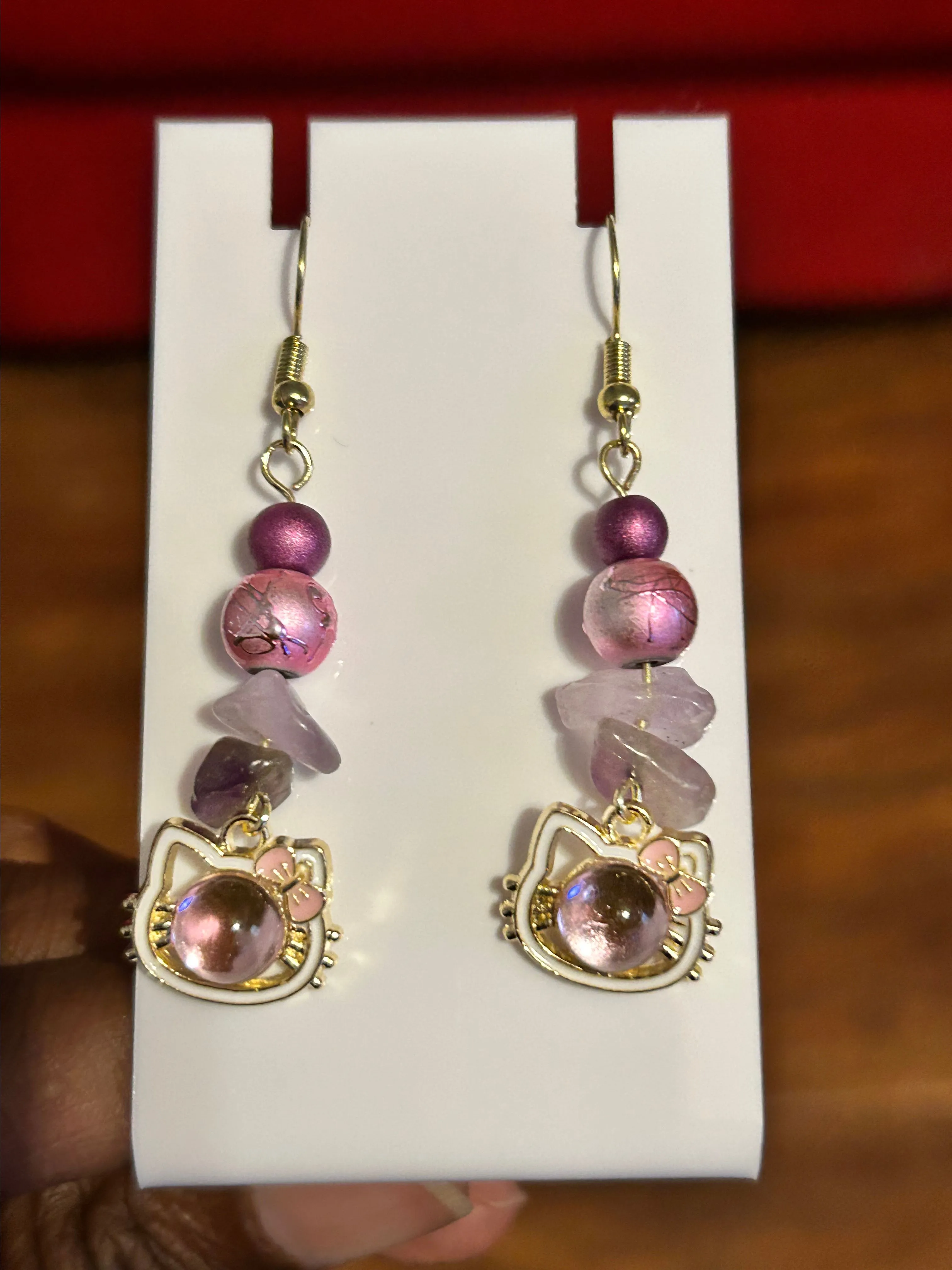 Product image for Pink Kitty Earrings