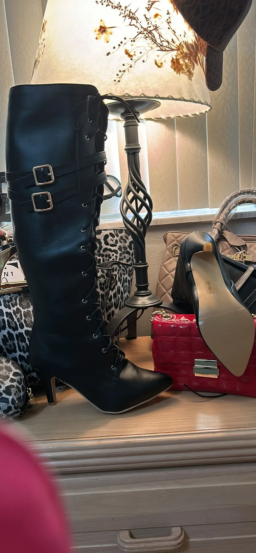 Product image for Knee High Lace Up Boots. Brand New