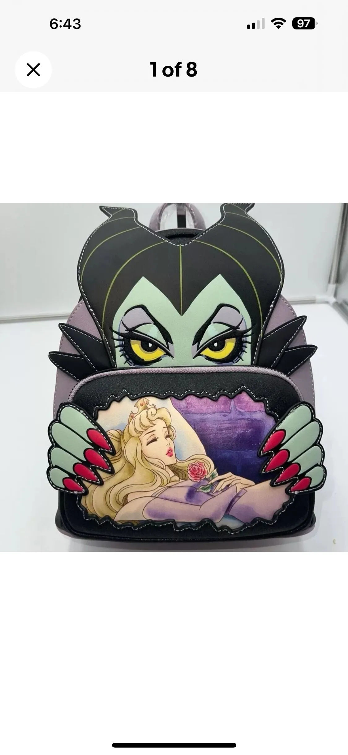 Product image for Loungefly Maleficent and Aurora Mini Backpack NWT