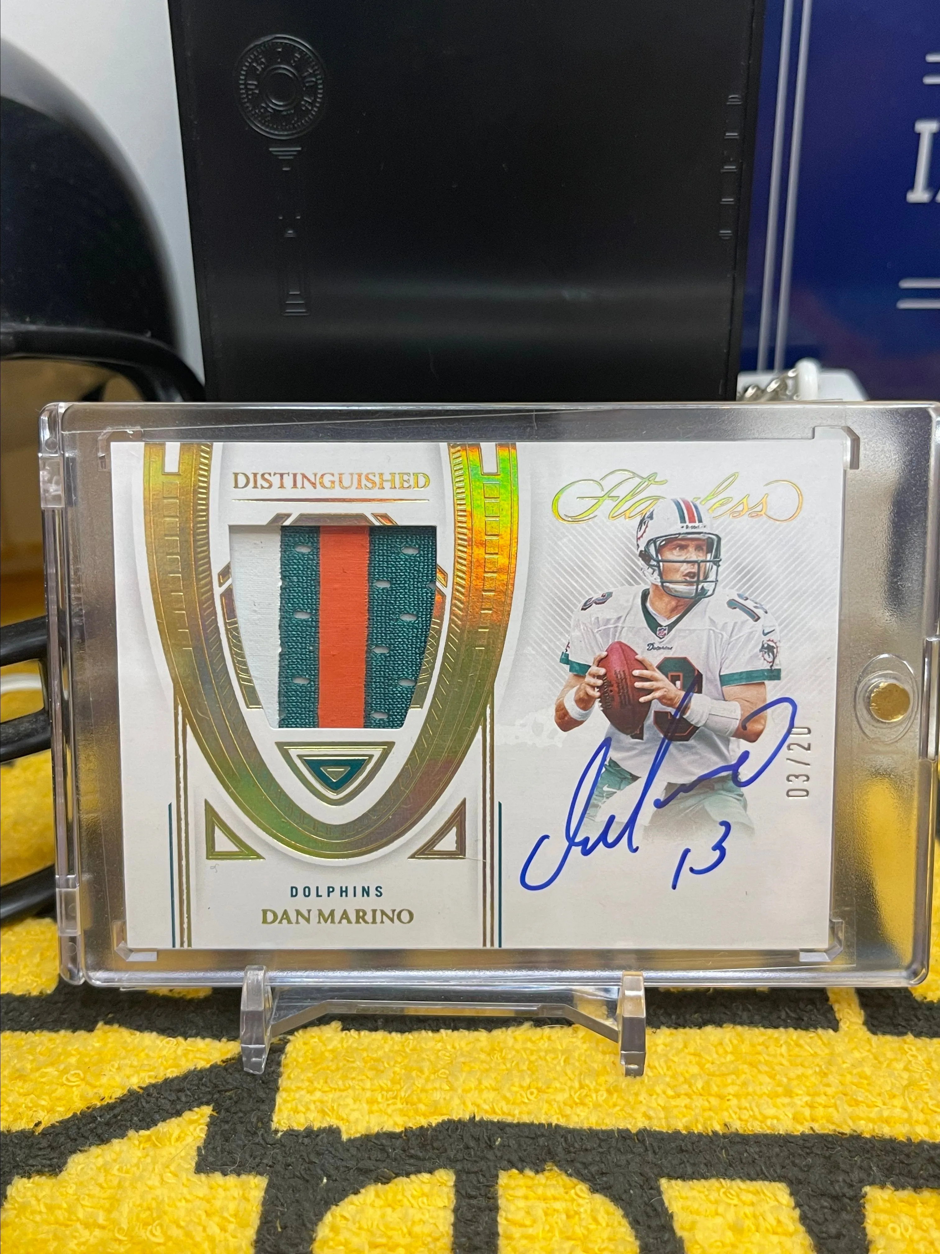 Product image for Dan Marino Flawless Gold Auto and Player Worn/Used 3/20