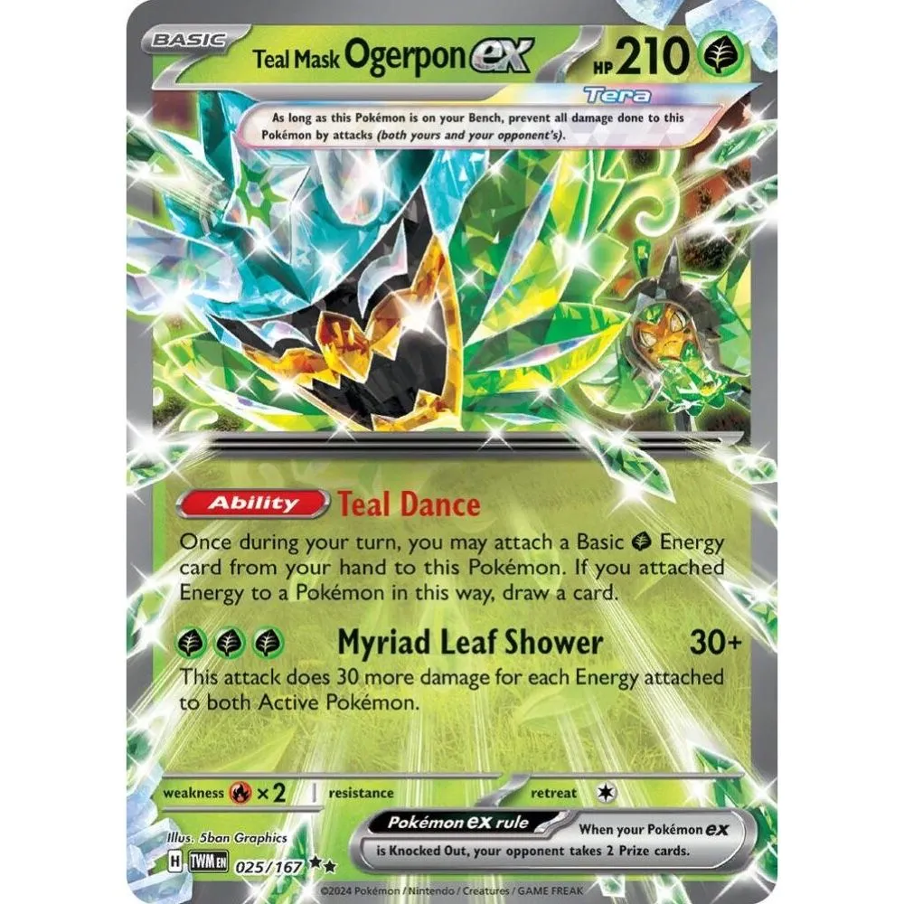 Product image for Teal Mask Ogerpon ex 025/167 Twilight Masquerade (TWM)