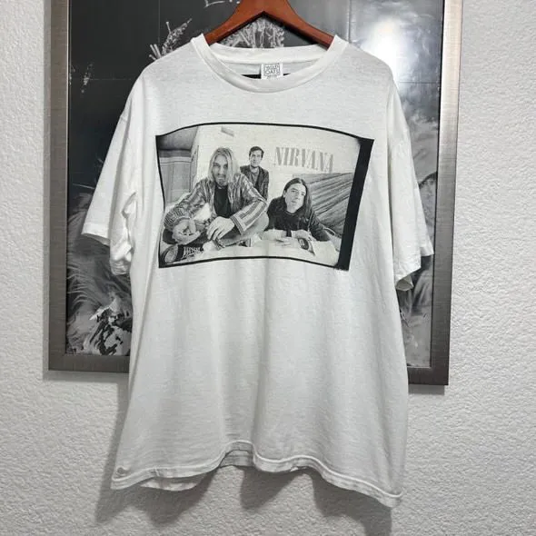 Product image for NIRVANA BOX LOGO 1996 SIZE XL24x30 GOOD CONDITION 1 HOLE  TAG WILD OATS