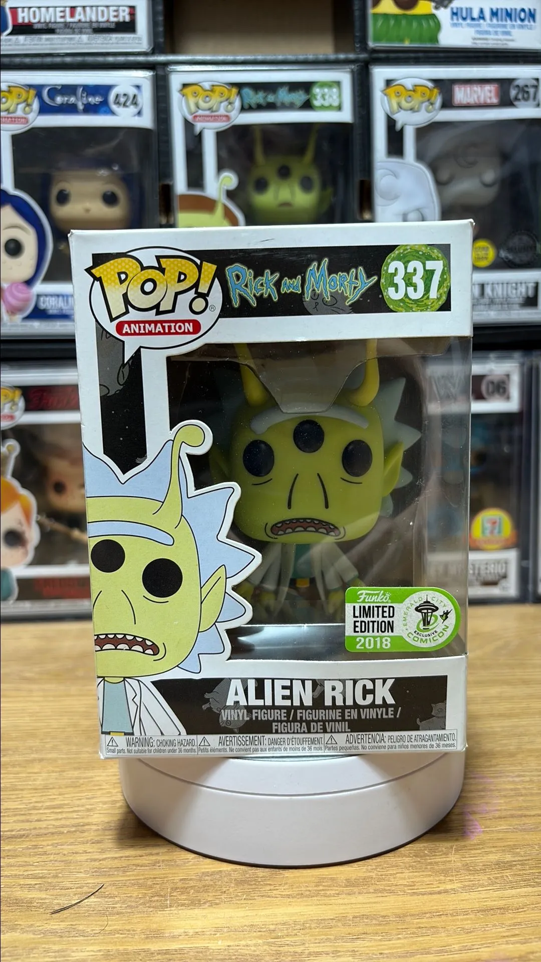 Product image for Alien Rick eccc Funko Pop con sticker