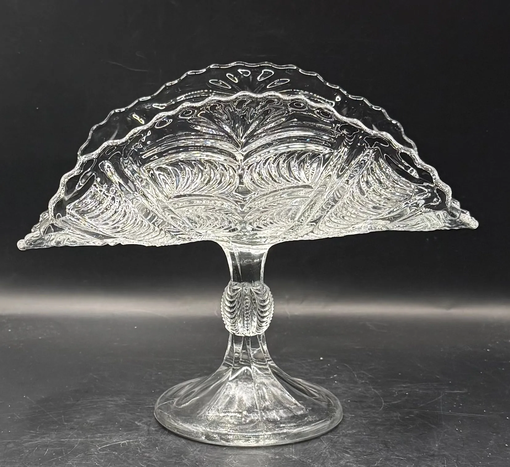 Product image for G45  Antique Early American Pattern Glass Banana/Fruit Stand