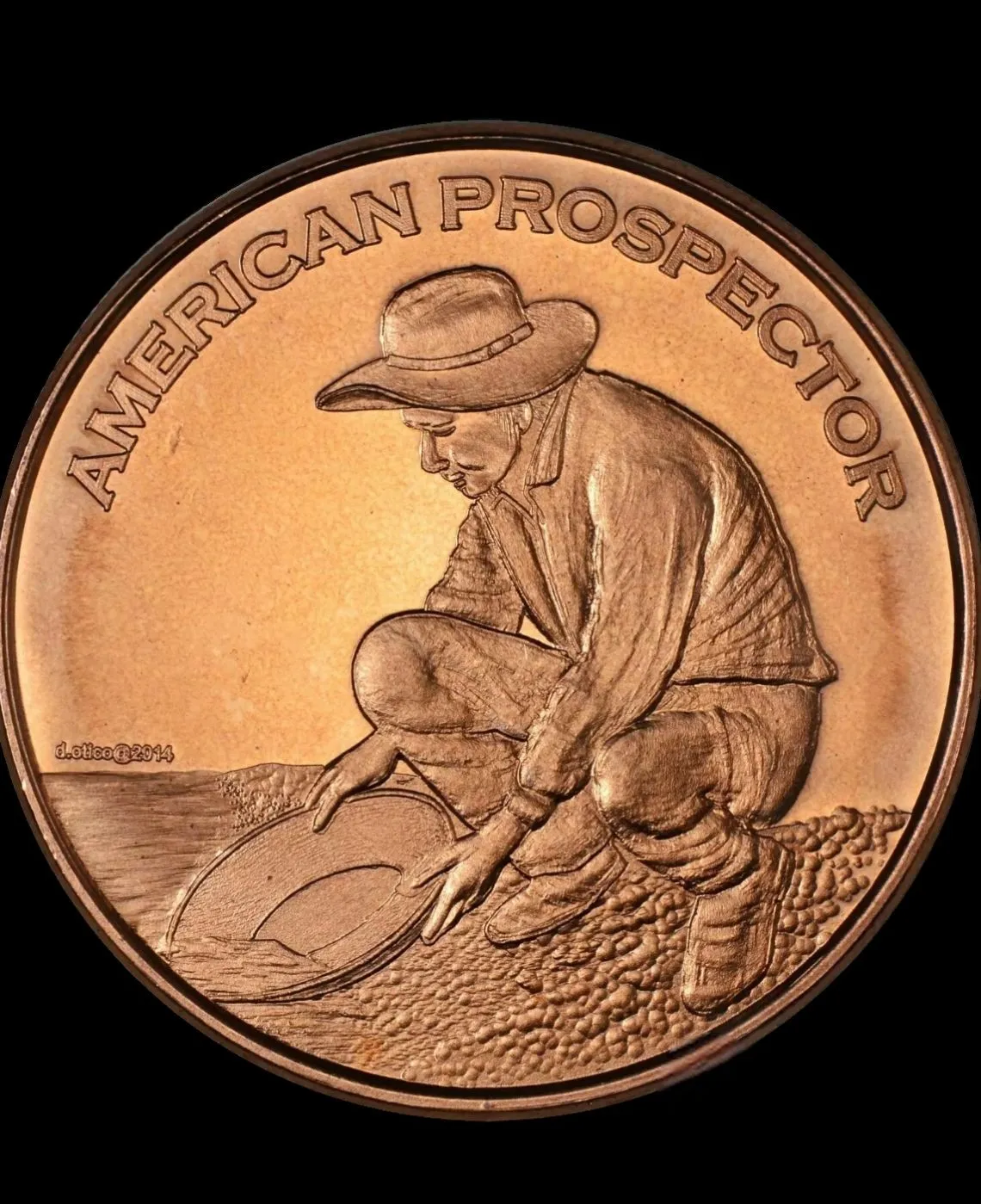 Product image for American copper prospector coin and one 1 oz copper bar 3 oz total pure copper