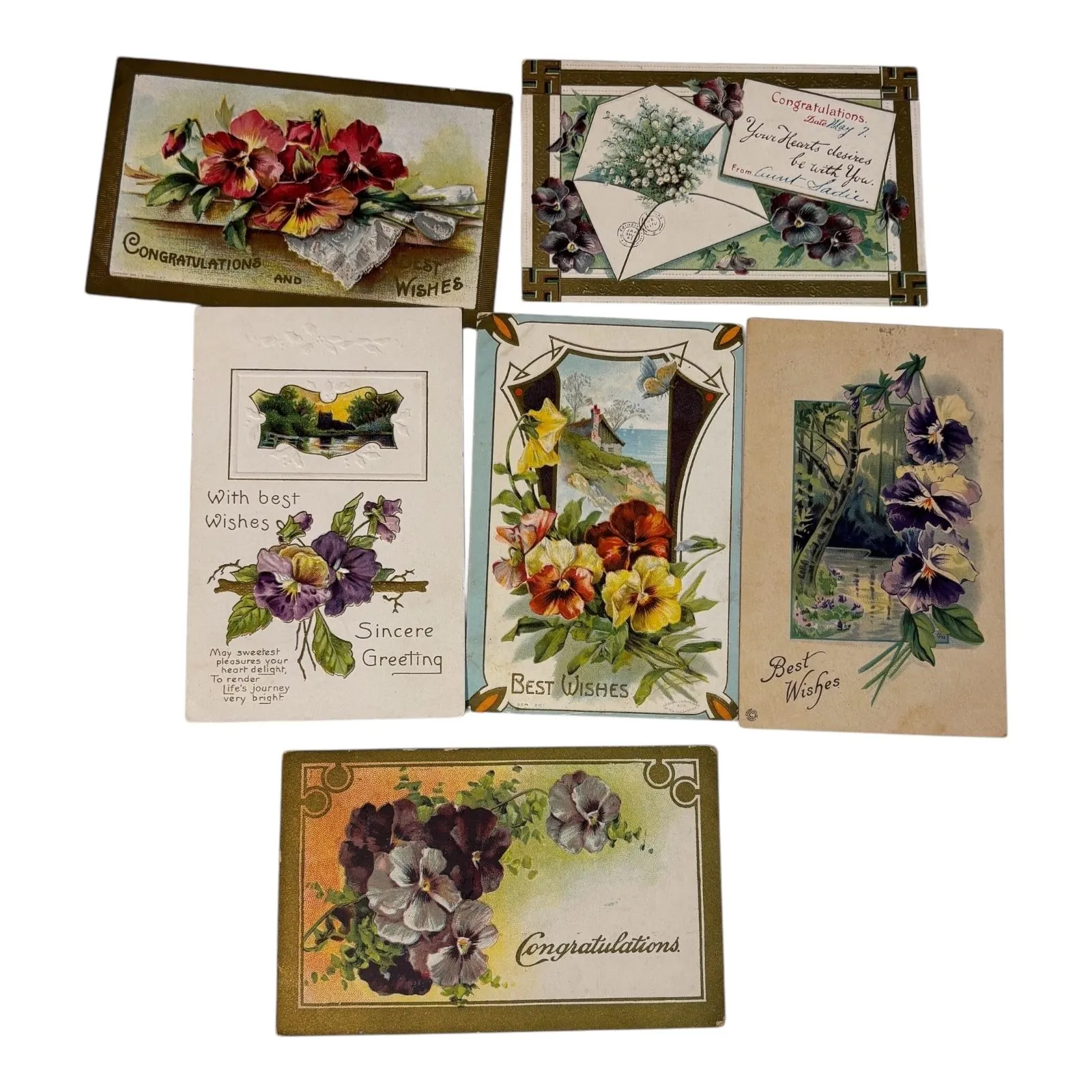Product image for 31. 6 Pansy Lovely Floral Postcards! Just the Best!