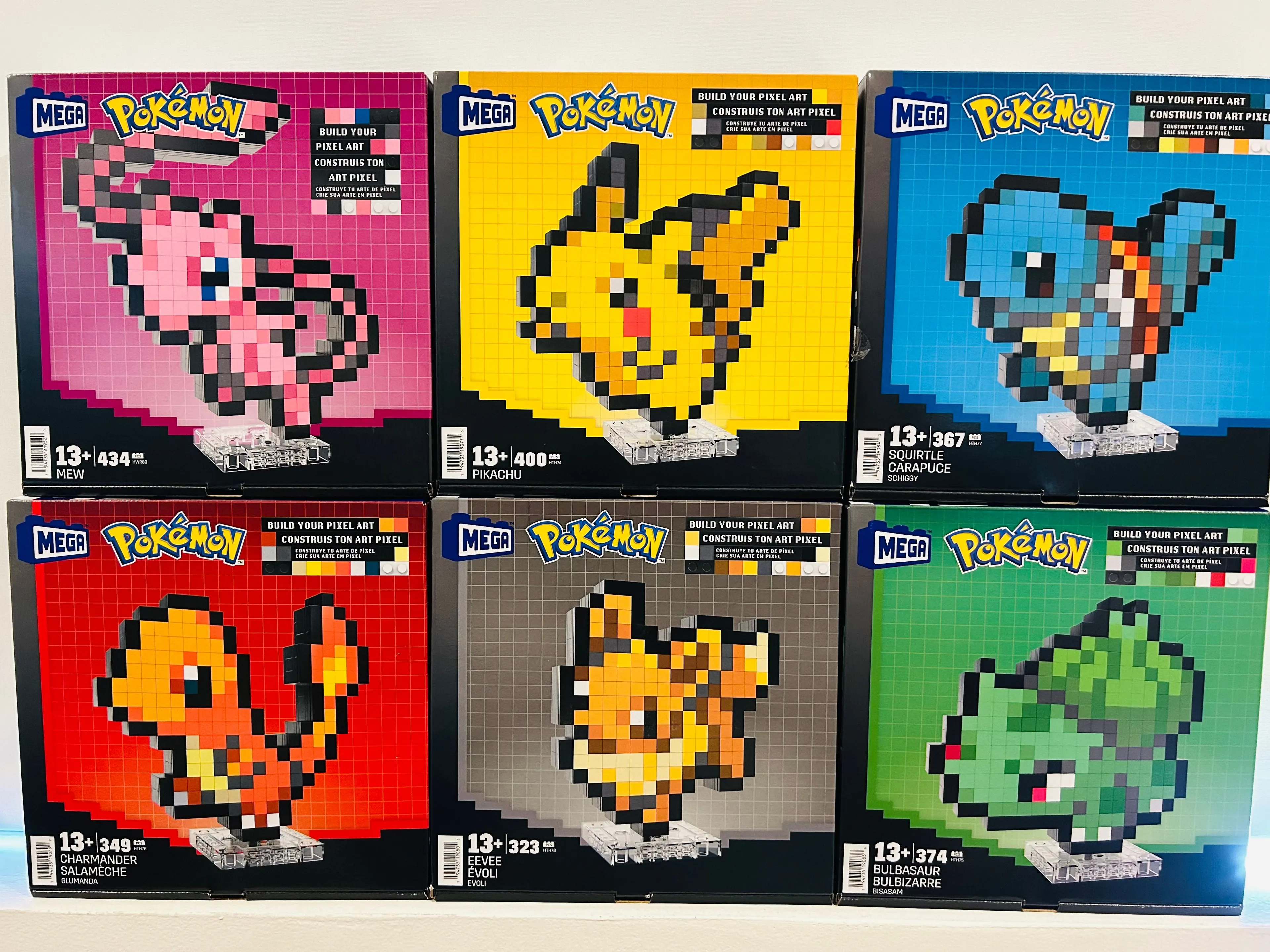 Product image for MEGA BLOKS Building Blocks Retro Pixel art POKEMON BRAND NEW SEALED Set Of 6