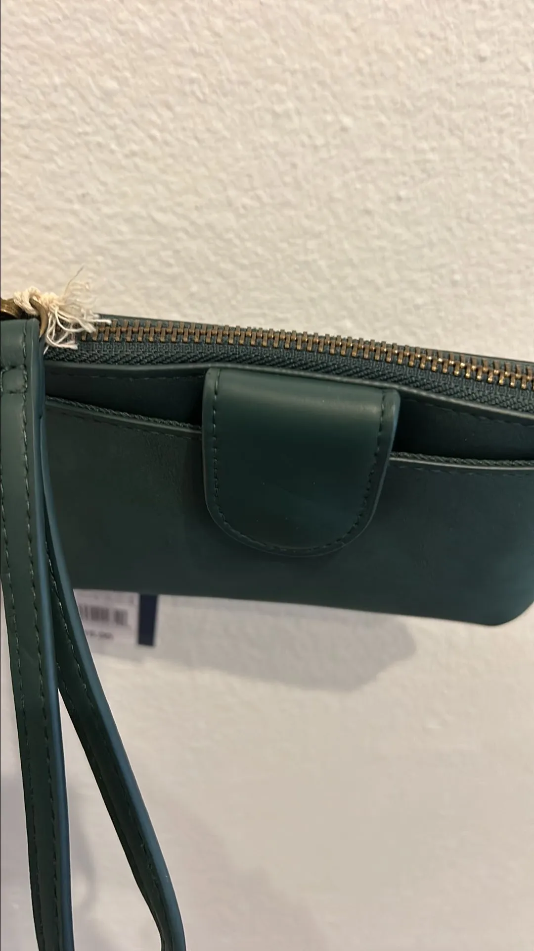 Product image for New Faux Leather Wristlet Hunter Green